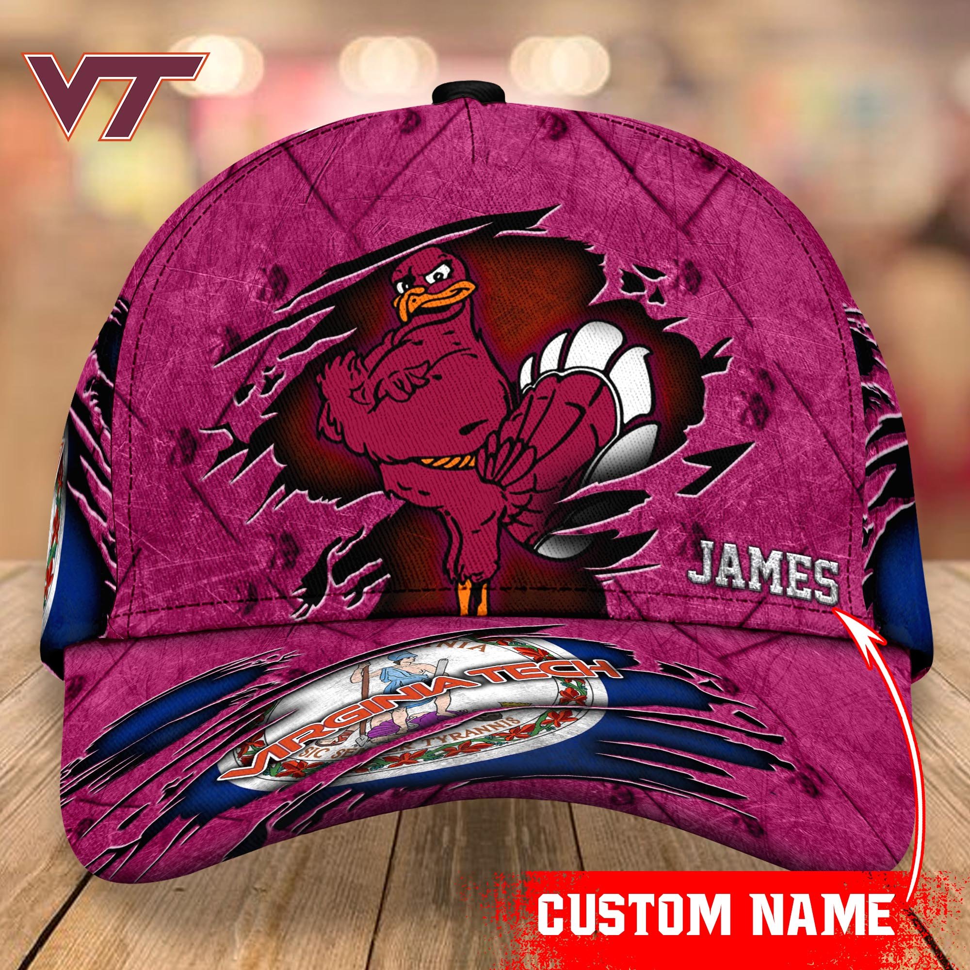 Virginia Tech Hokies cap Custom T-40953