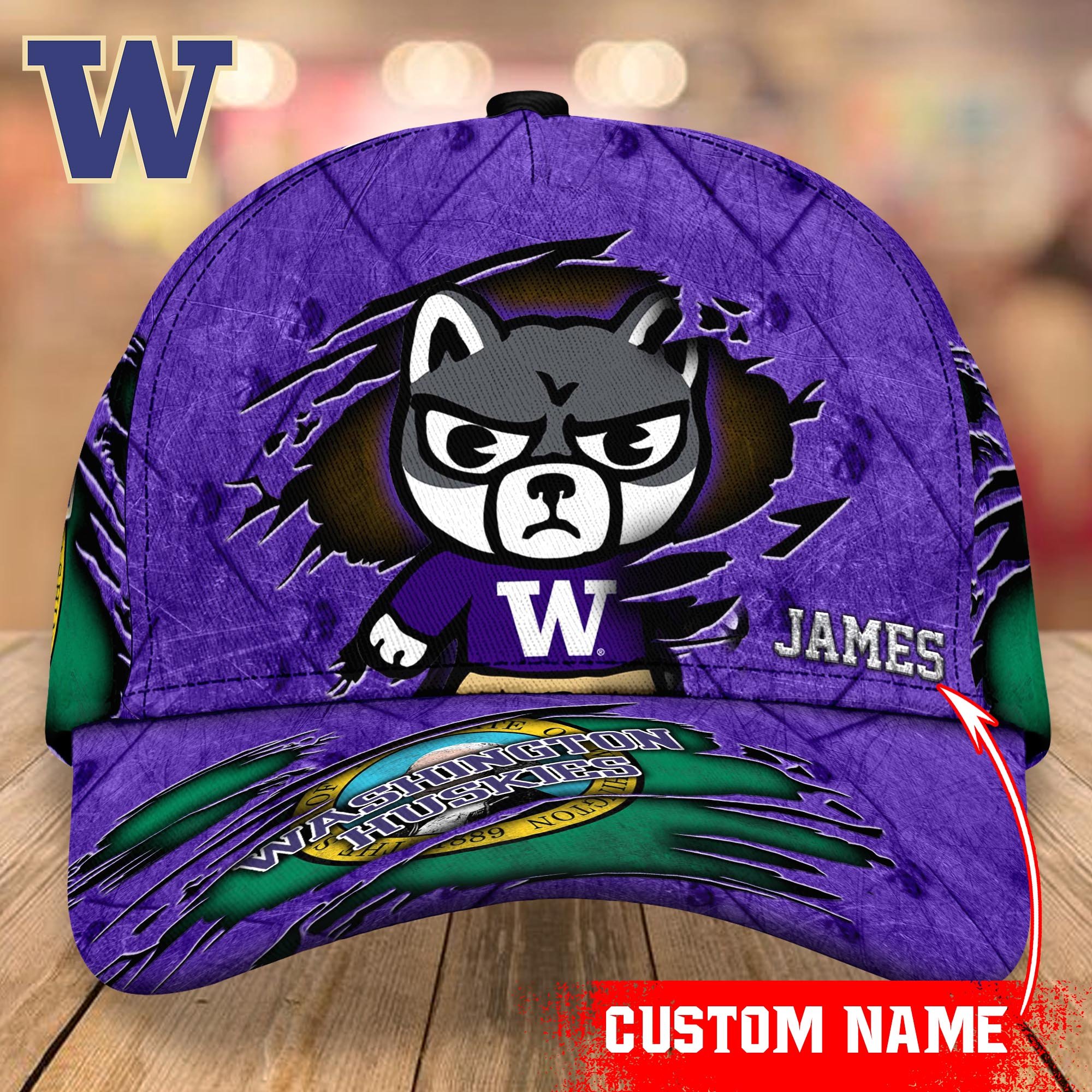 Washington Huskies cap Custom T-40953