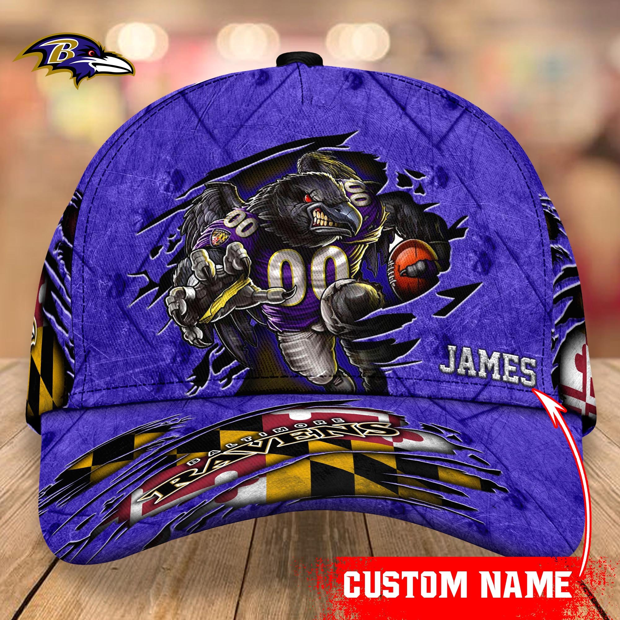 Baltimore Ravens cap Custom T-40953