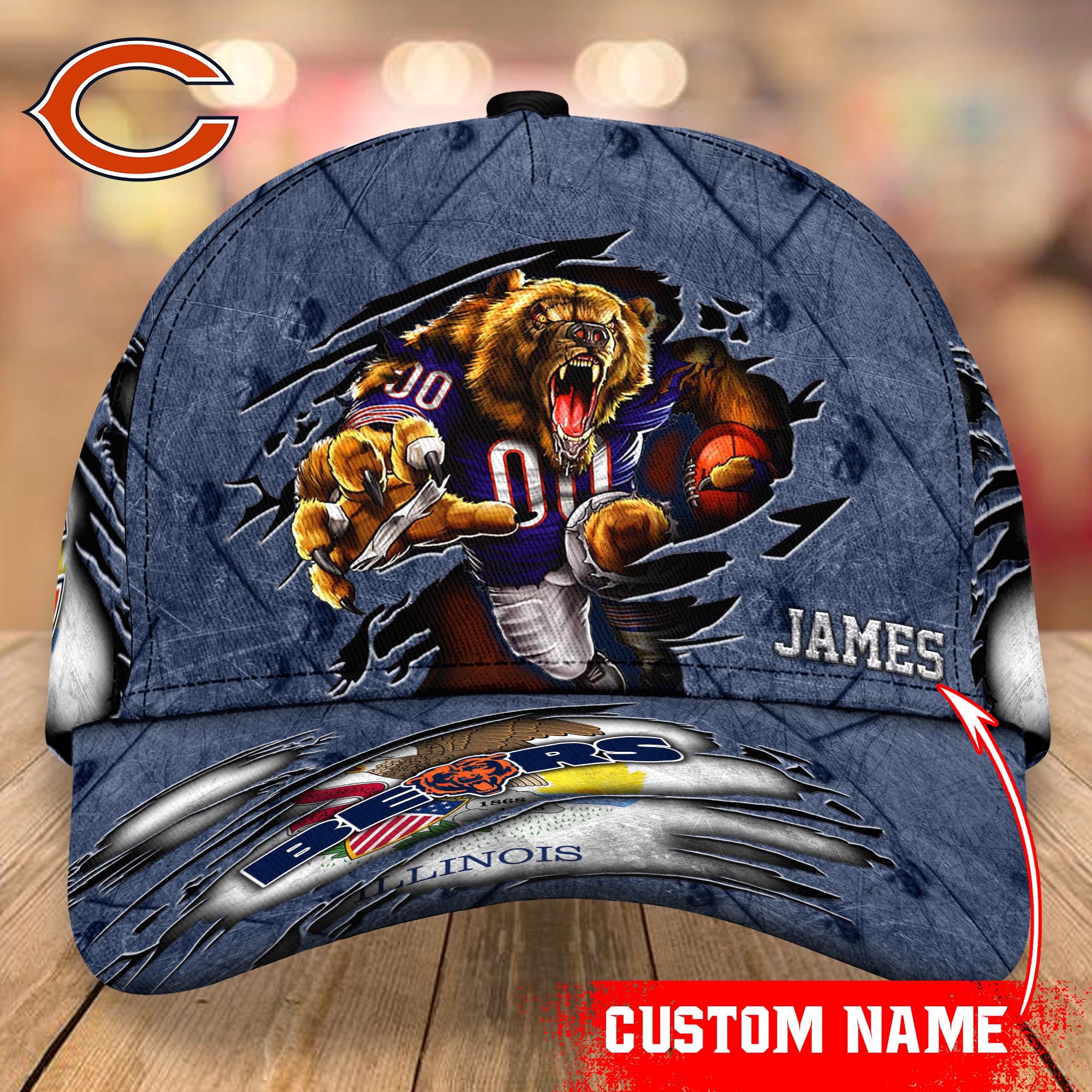 Chicago Bears cap Custom T-40953