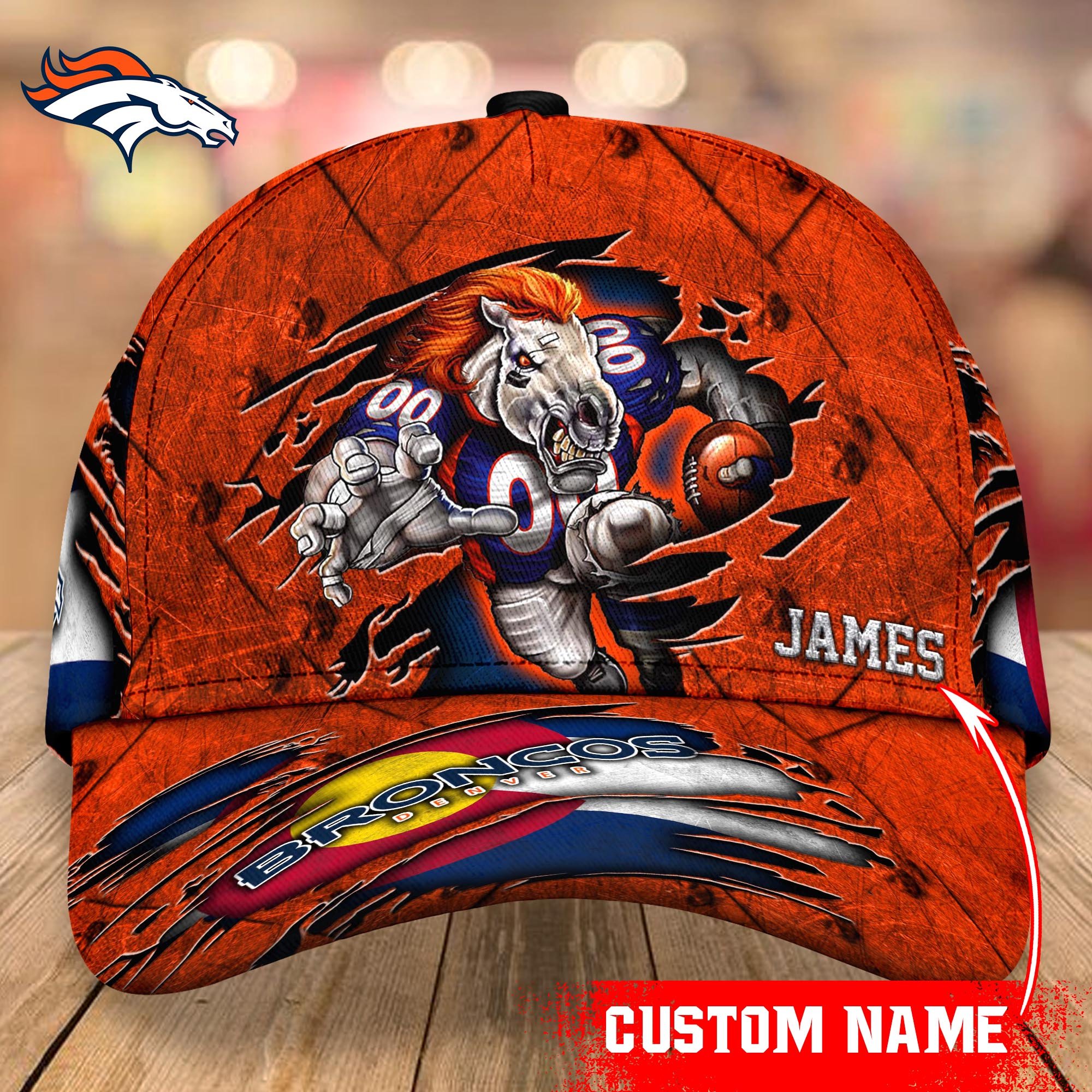 Denver Broncos cap Custom T-40953