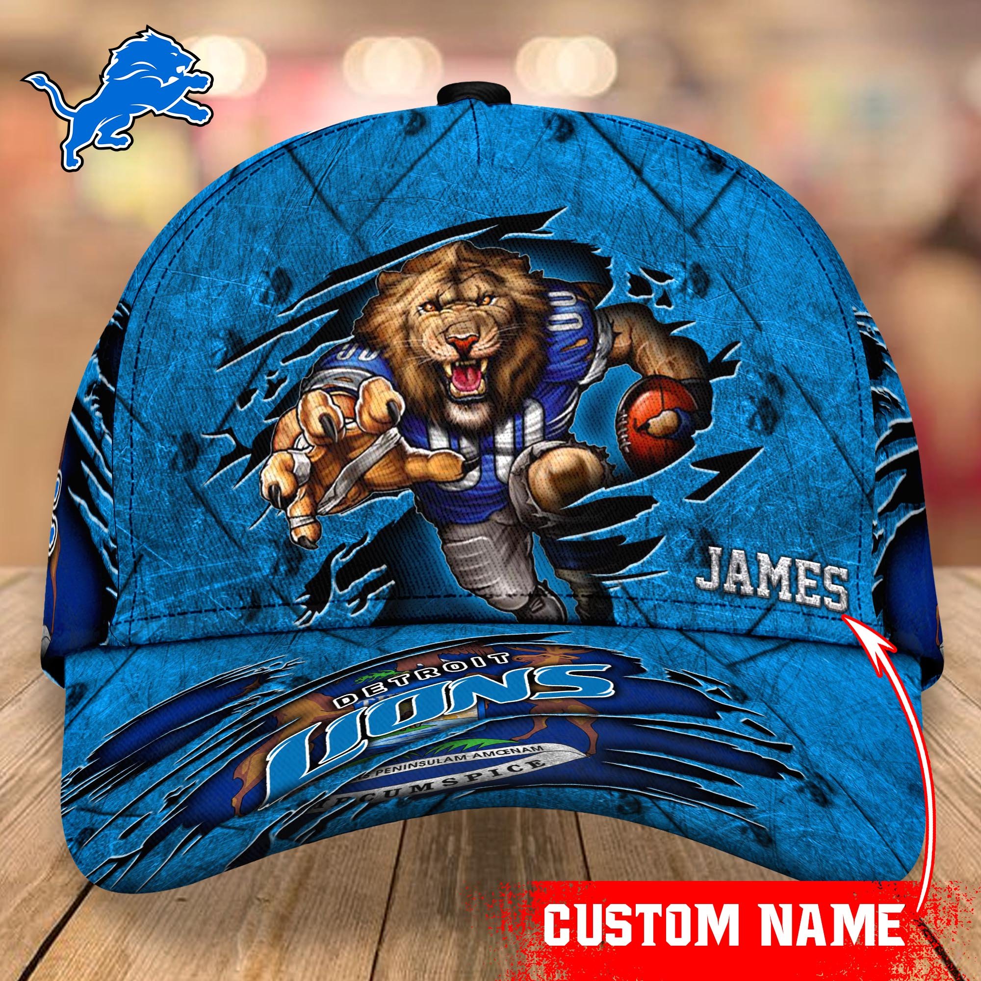 Detroit Lions cap Custom T-40953
