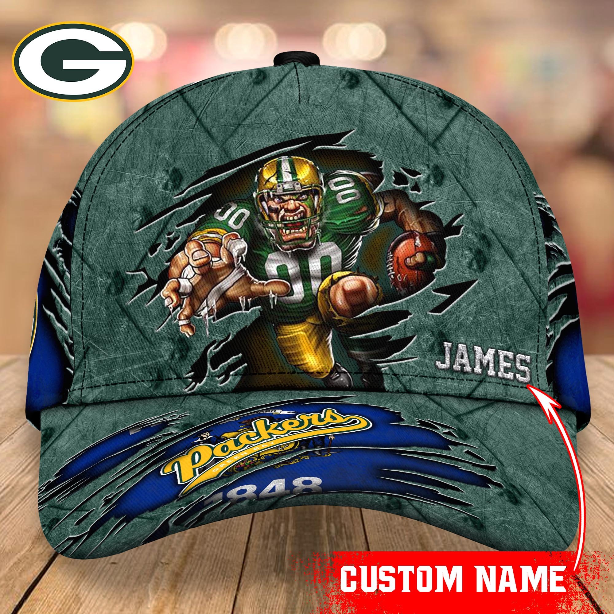 Green Bay Packers cap Custom T-40953
