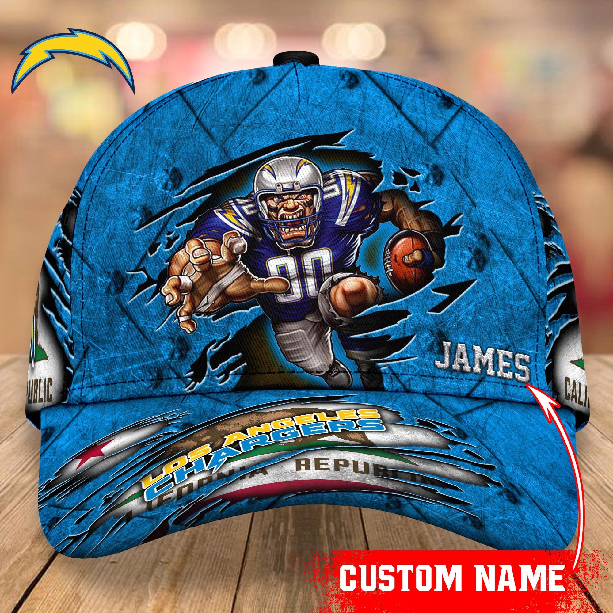 Los Angeles Chargers cap Custom T-40953