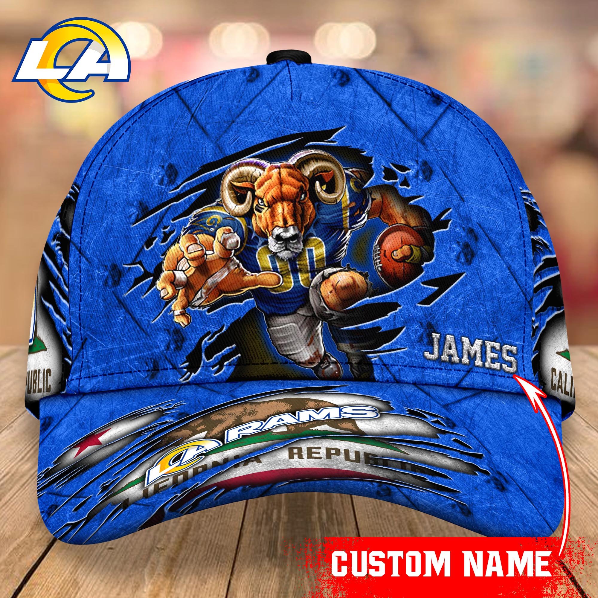 Los Angeles Rams cap Custom T-40953