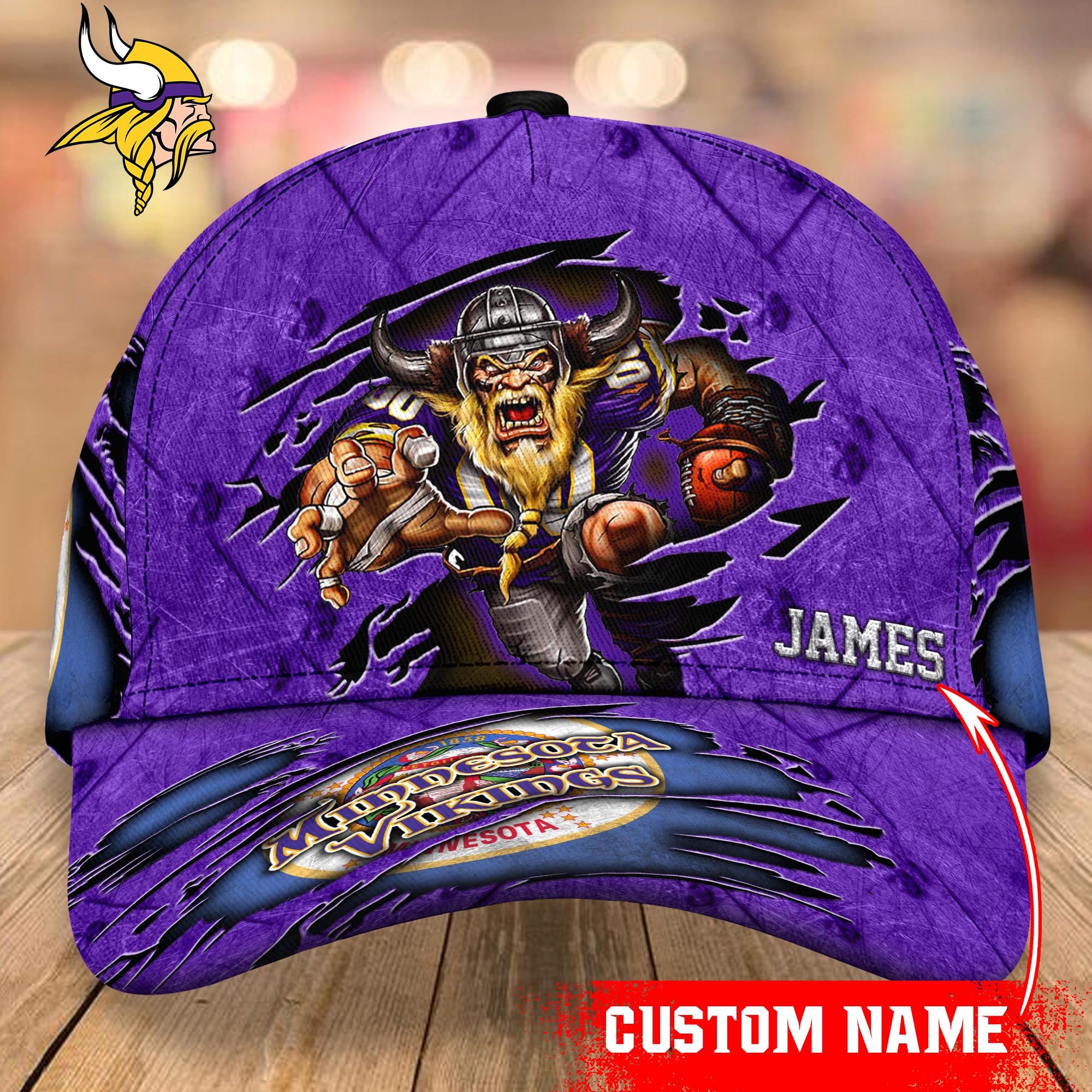 Minnesota Vikings cap Custom T-40953