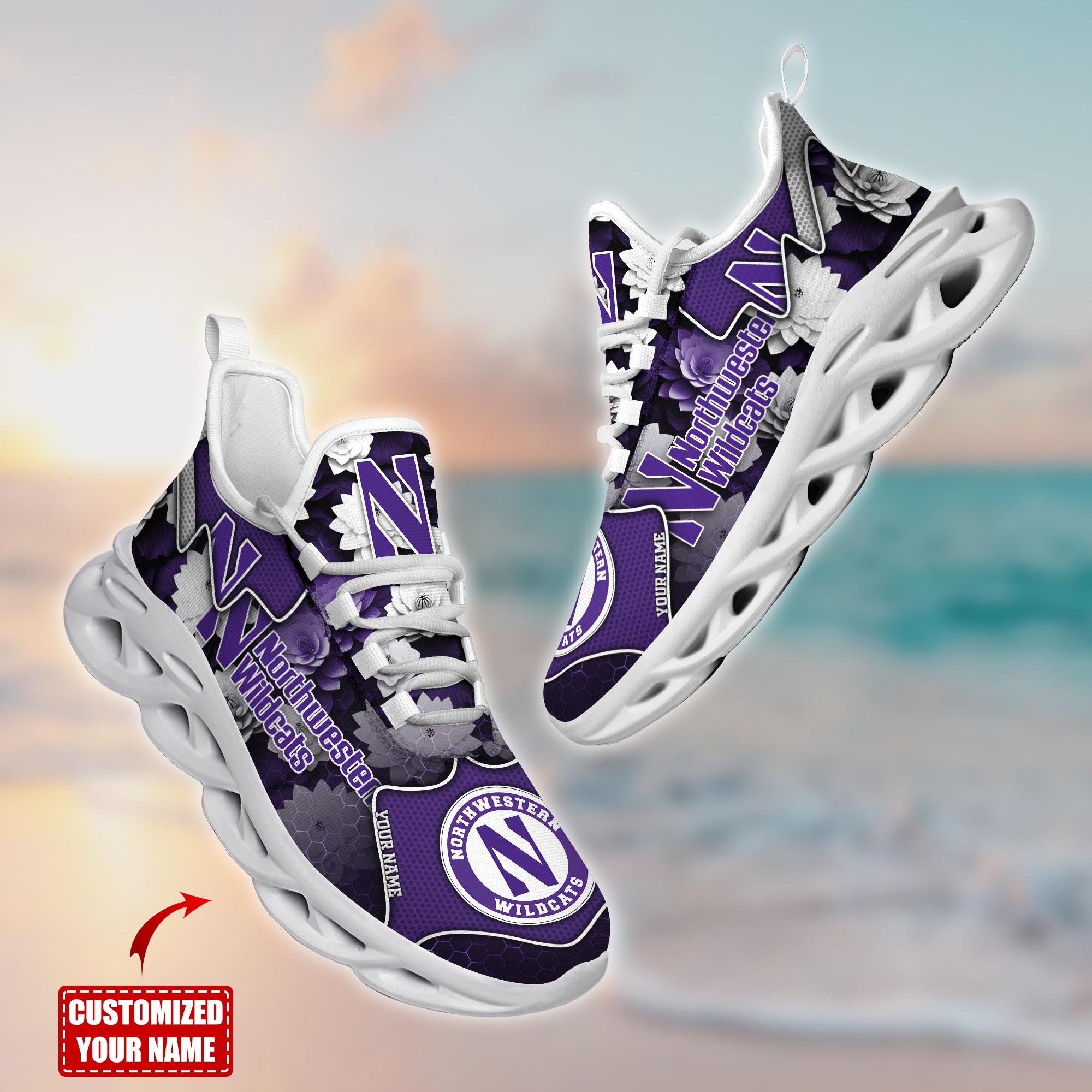 Northwestern Wildcats Custom Sports Clunky Sneakers For Sports Fans, Gift For Football Lovers TT59081