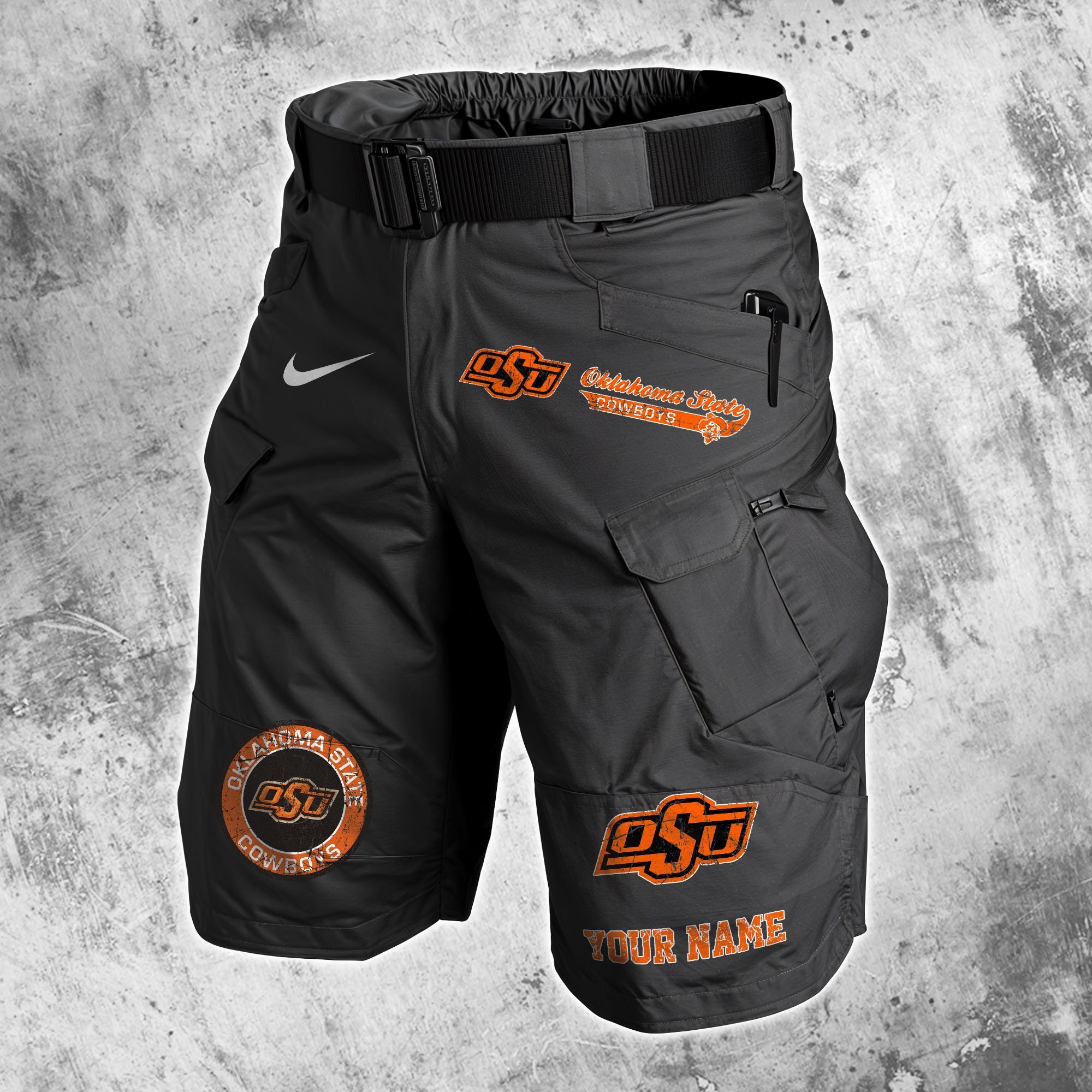 Oklahoma State Cowboys  Men Cargo Shorts Custom Your Name, Football Lovers Clothings, Gifts For Football Lovers  EHIVM-59607