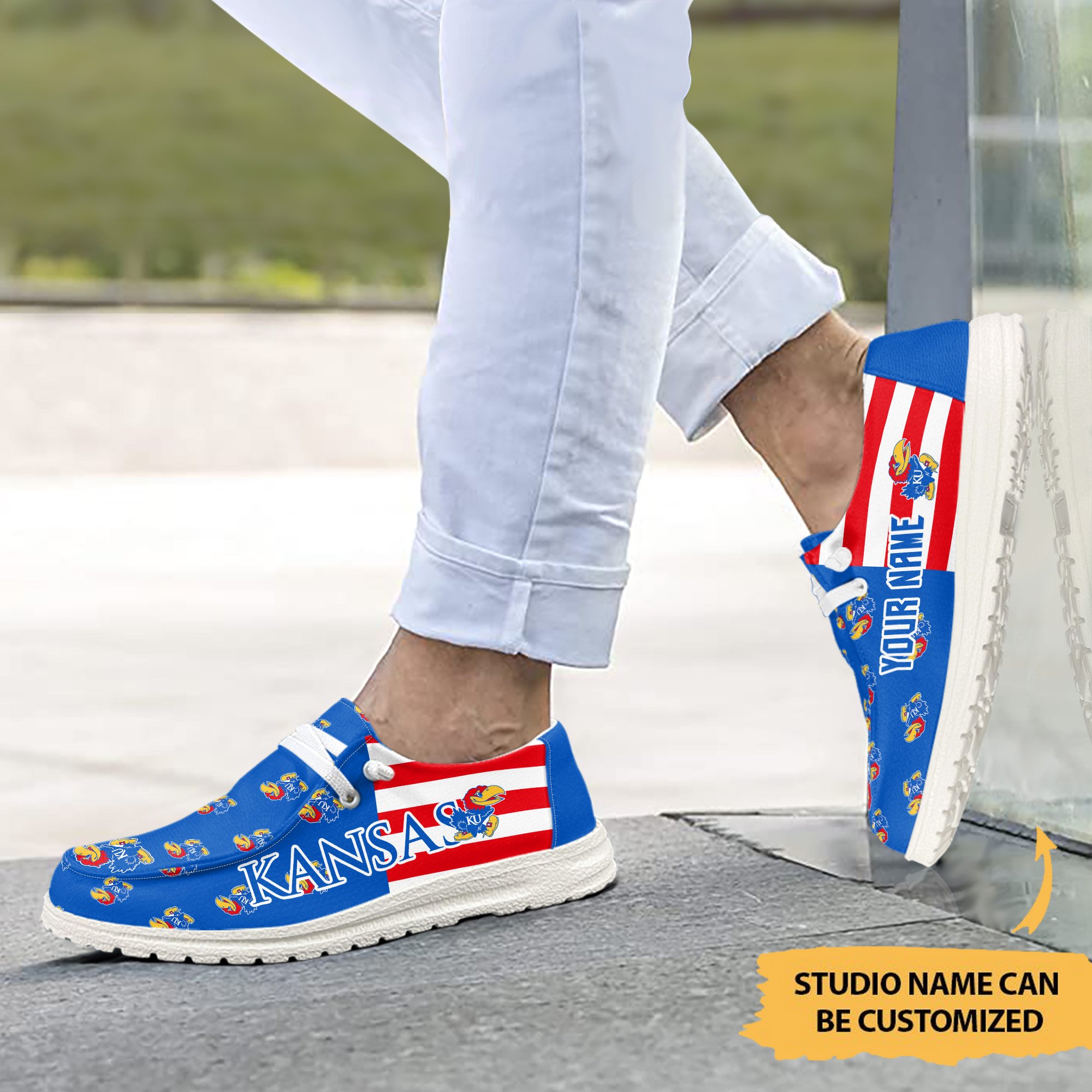 Kansas Jayhawks Hey-D Shoes custom