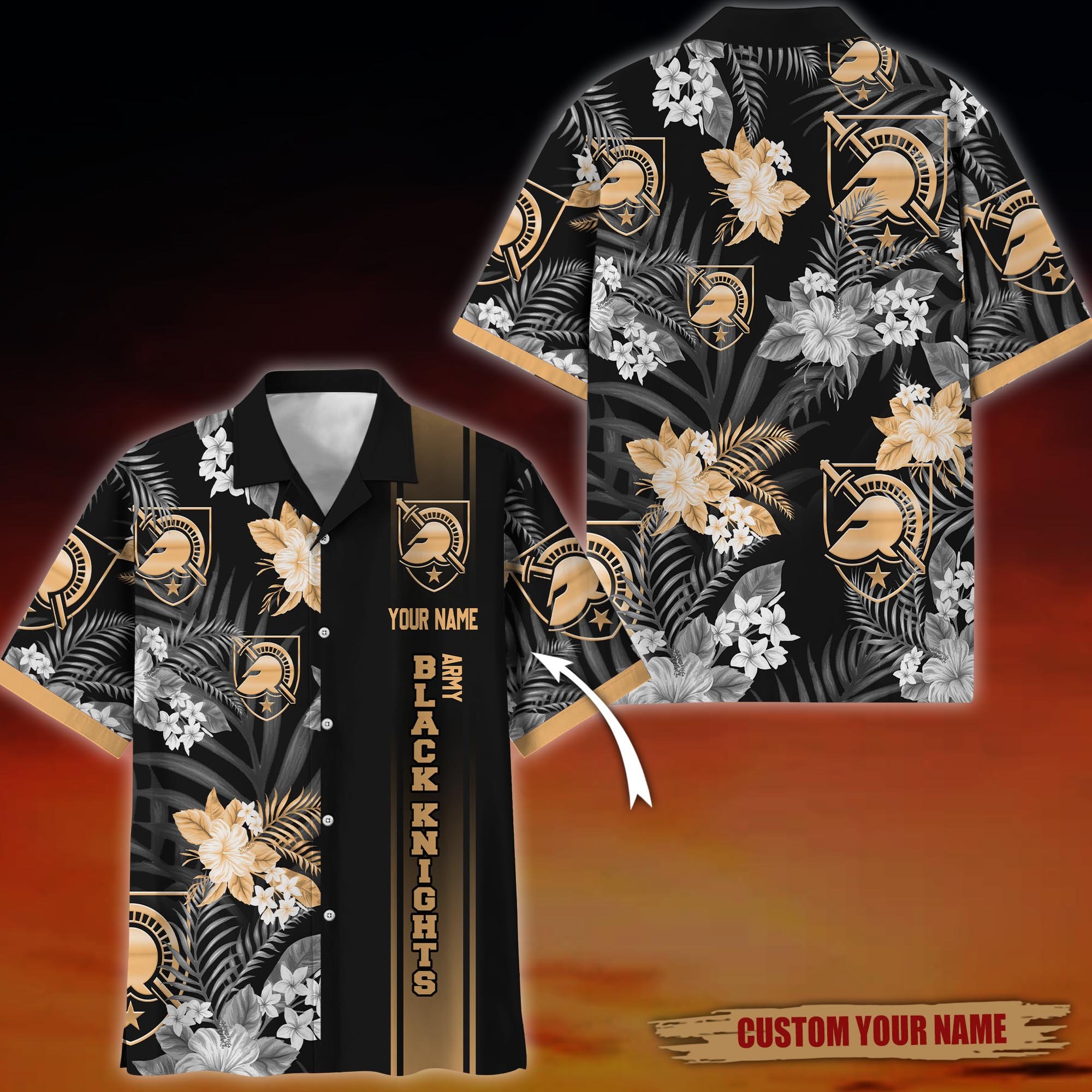 Army Black Knights Hawaiian Shirt custom 60076