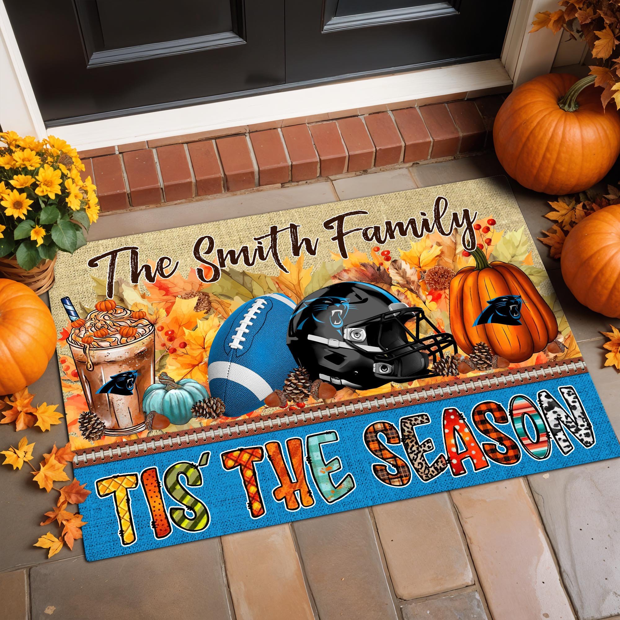 Carolina Panthers Doormat Custom Your Family Name, Sport Doormat, Sport Gifts For Fan, Home Decorations ETRG-60162