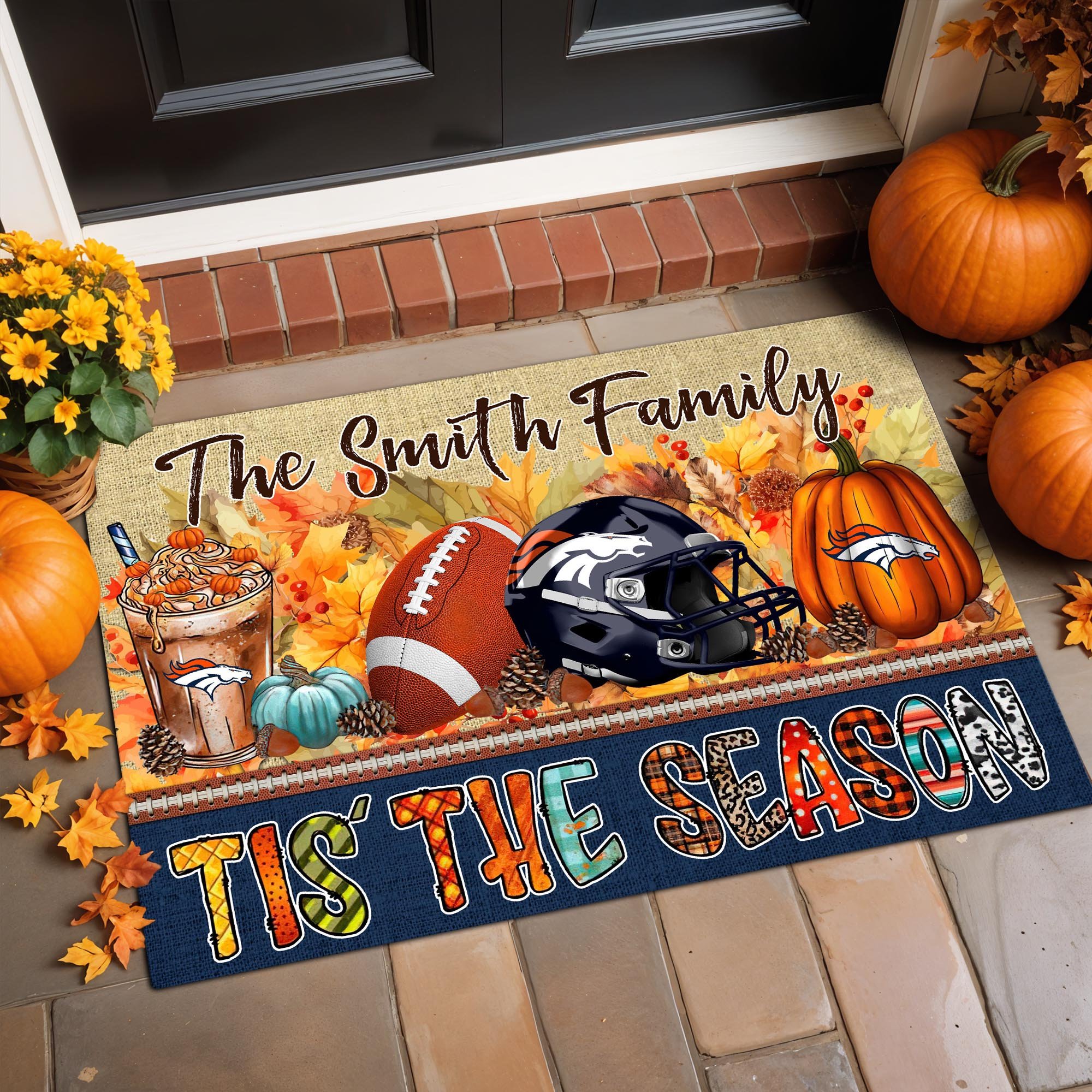 Denver Broncos Doormat Custom Your Family Name, Sport Doormat, Sport Gifts For Fan, Home Decorations ETRG-60162