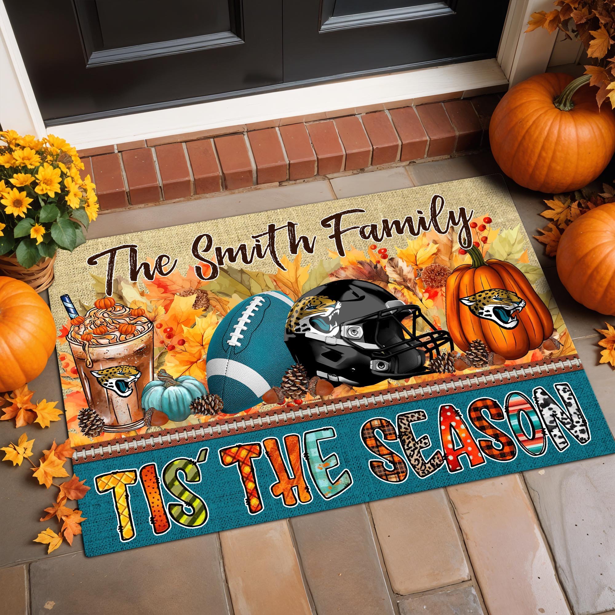 Jacksonville Jaguars Doormat Custom Your Family Name, Sport Doormat, Sport Gifts For Fan, Home Decorations ETRG-60162