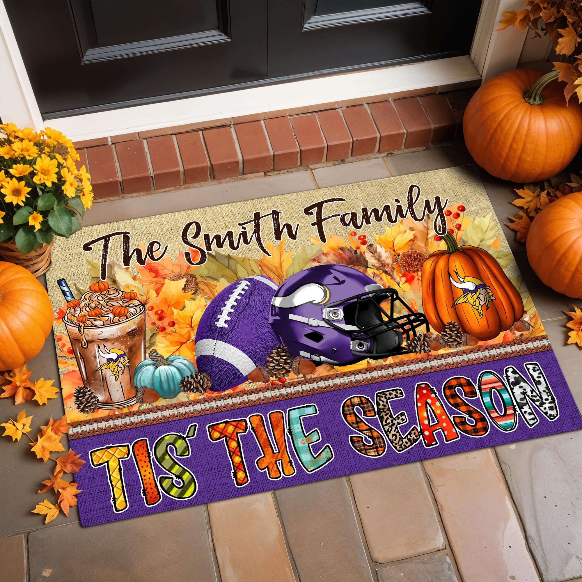 Minnesota Vikings Doormat Custom Your Family Name, Sport Doormat, Sport Gifts For Fan, Home Decorations ETRG-60162