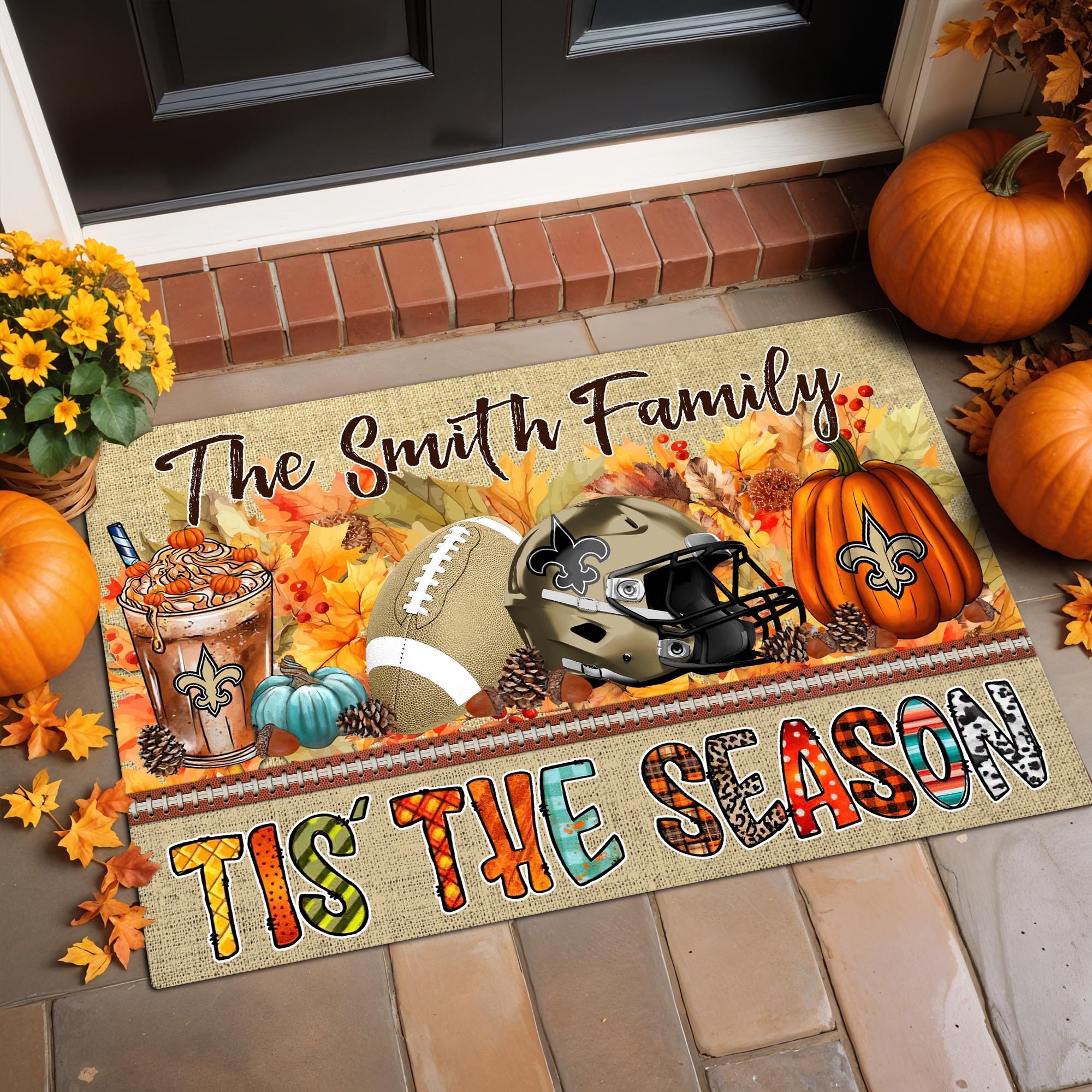 New Orleans Saints Doormat Custom Your Family Name, Sport Doormat, Sport Gifts For Fan, Home Decorations ETRG-60162