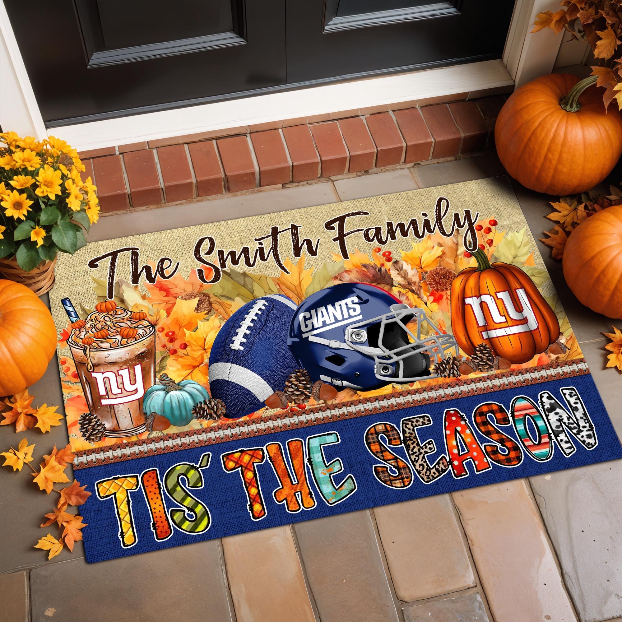 New York Giants Doormat Custom Your Family Name, Sport Doormat, Sport Gifts For Fan, Home Decorations ETRG-60162