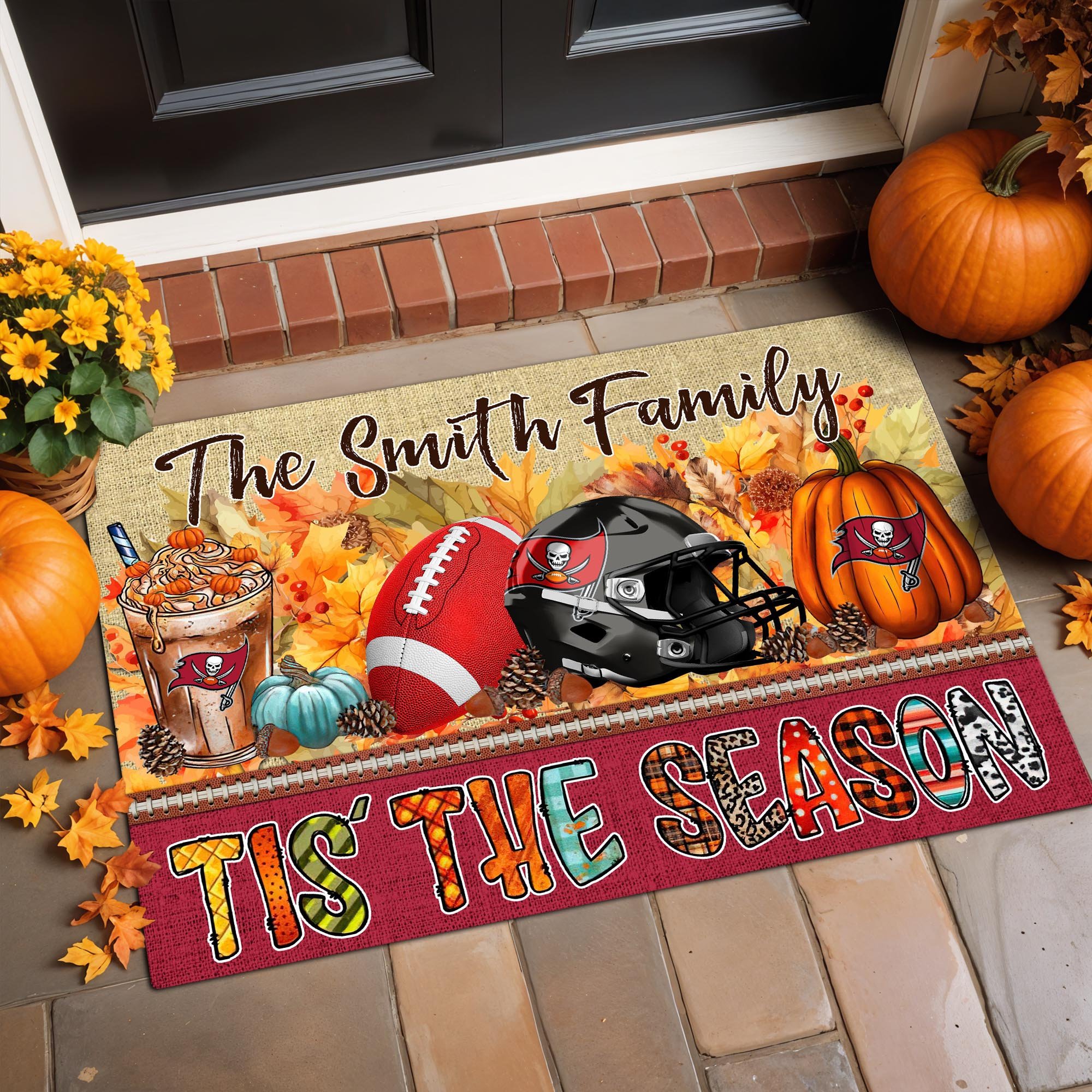 Tampa Bay Buccaneers Doormat Custom Your Family Name, Sport Doormat, Sport Gifts For Fan, Home Decorations ETRG-60162