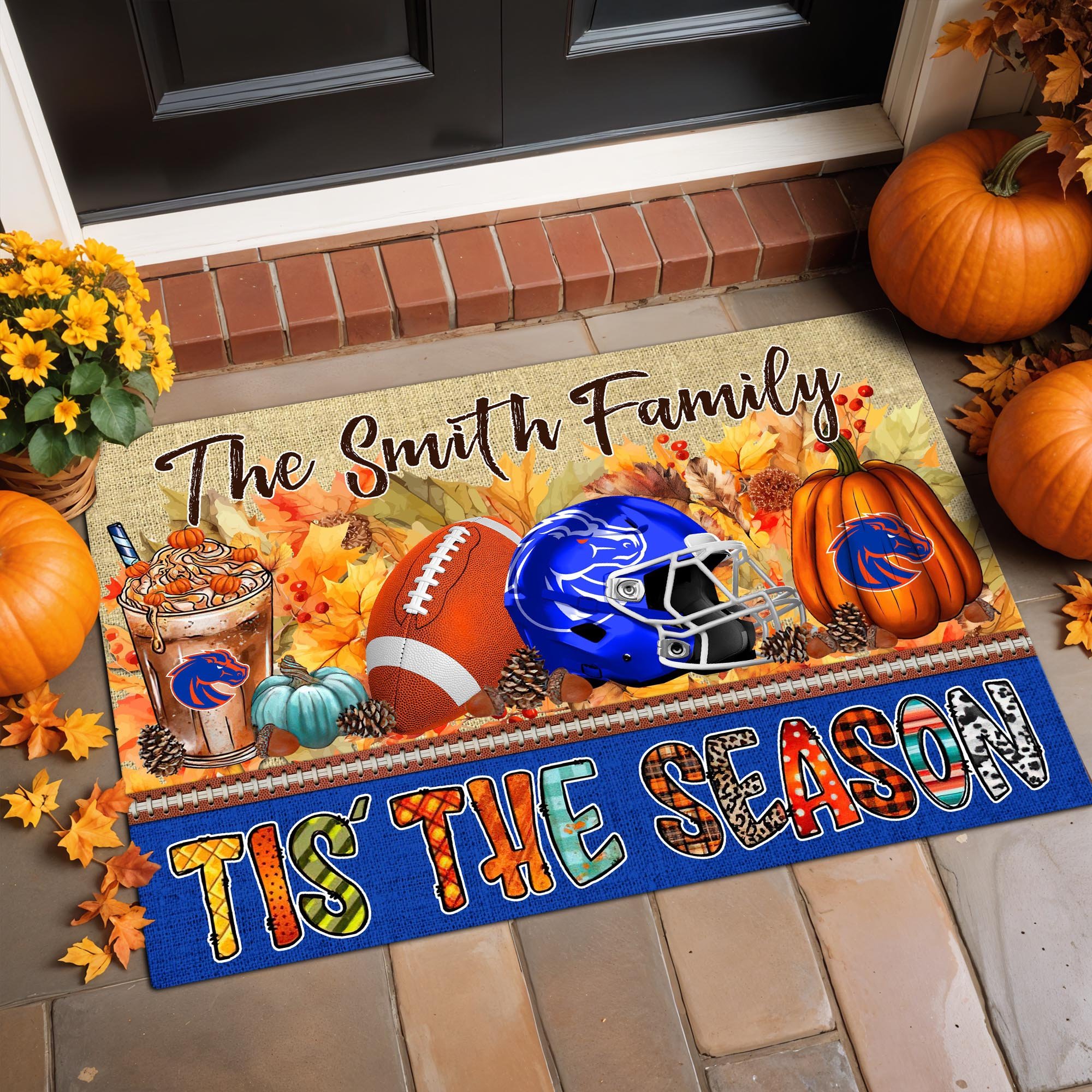 Boise State Broncos Doormat Custom Your Family Name, Sport Doormat, Sport Gifts For Fan, Home Decorations ETRG-60206