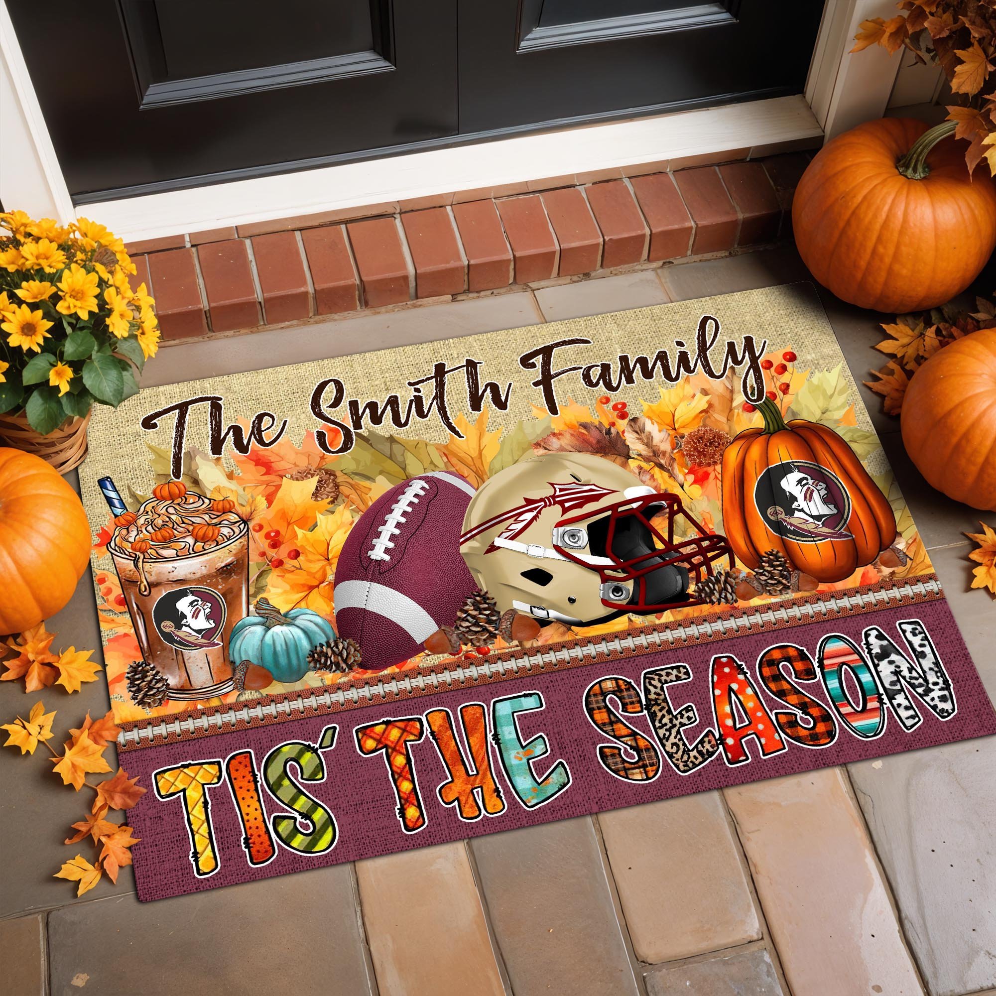 Florida State Seminoles Doormat Custom Your Family Name, Sport Doormat, Sport Gifts For Fan, Home Decorations ETRG-60206