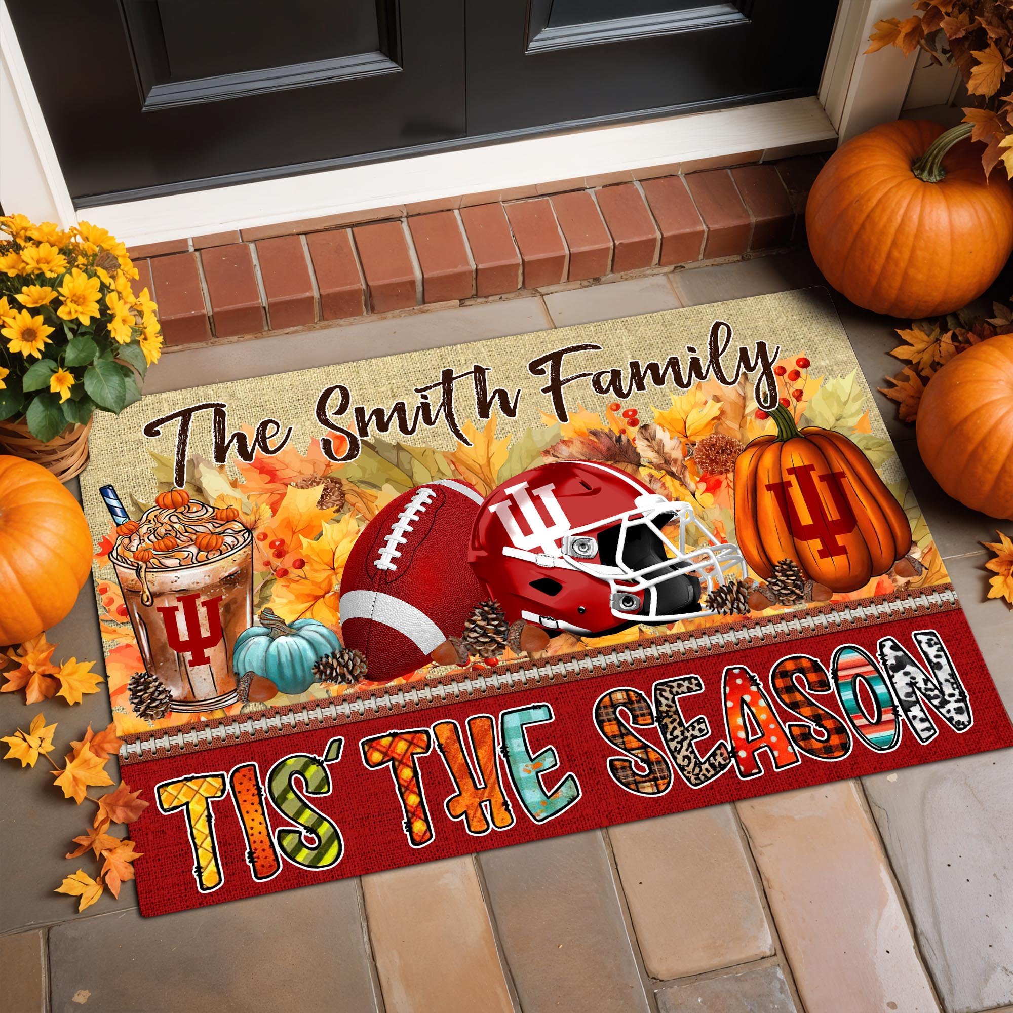 Indiana Hoosiers Doormat Custom Your Family Name, Sport Doormat, Sport Gifts For Fan, Home Decorations ETRG-60206