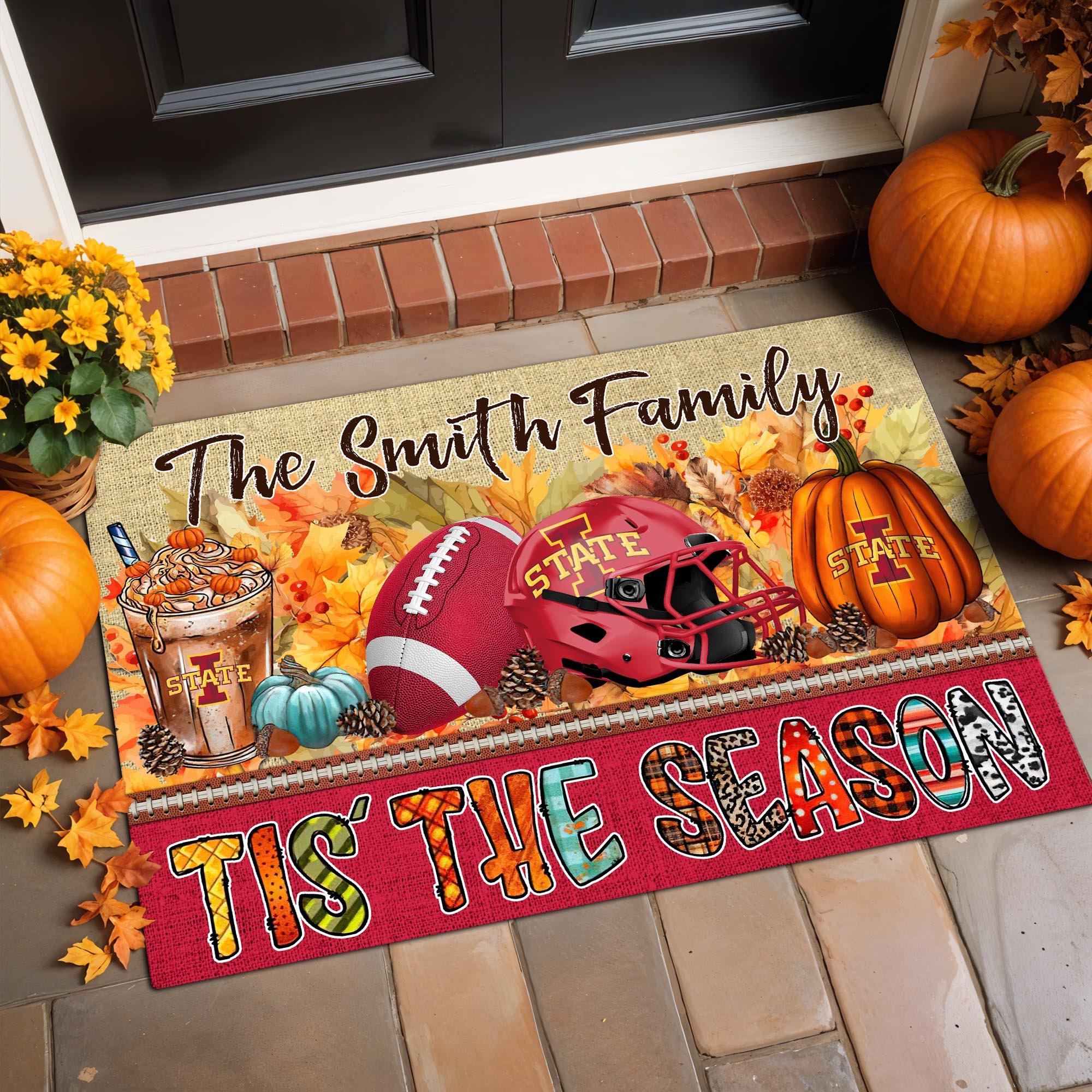 Iowa State Cyclones Doormat Custom Your Family Name, Sport Doormat, Sport Gifts For Fan, Home Decorations ETRG-60206