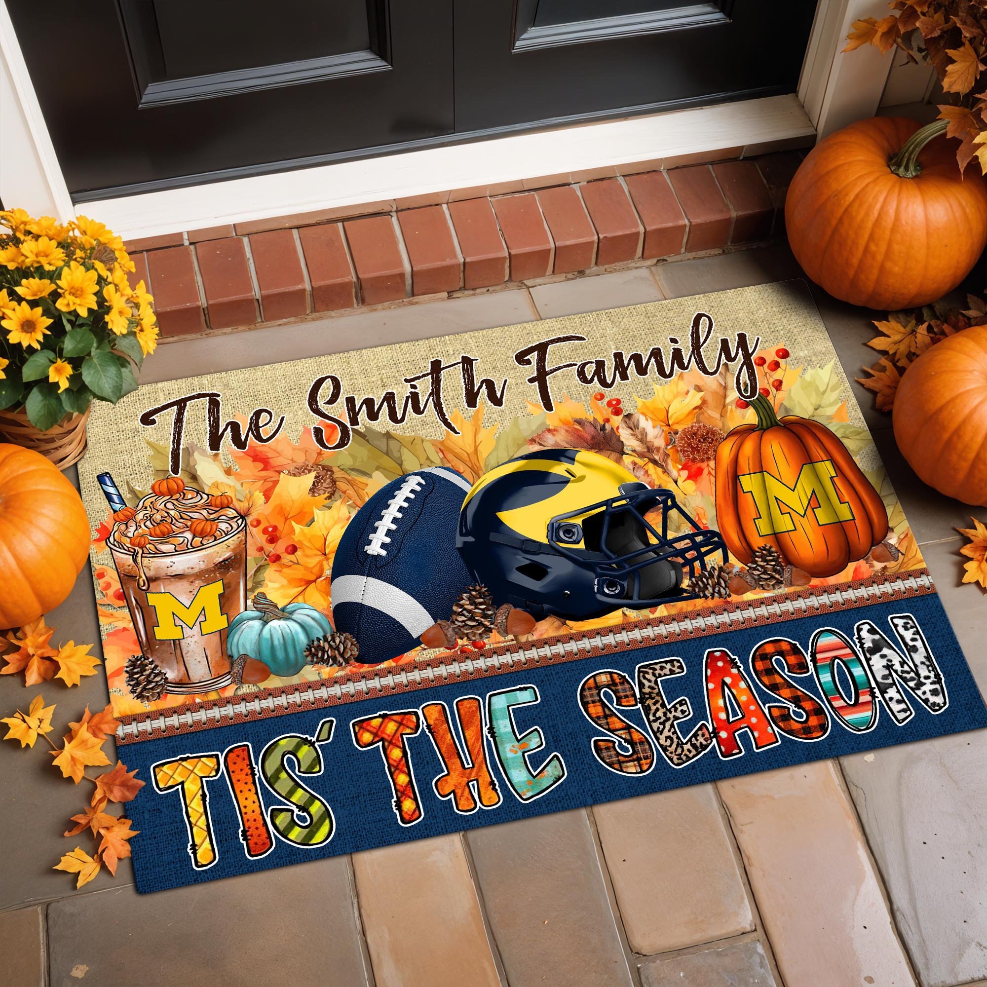 Michigan Wolverines Doormat Custom Your Family Name, Sport Doormat, Sport Gifts For Fan, Home Decorations ETRG-60206