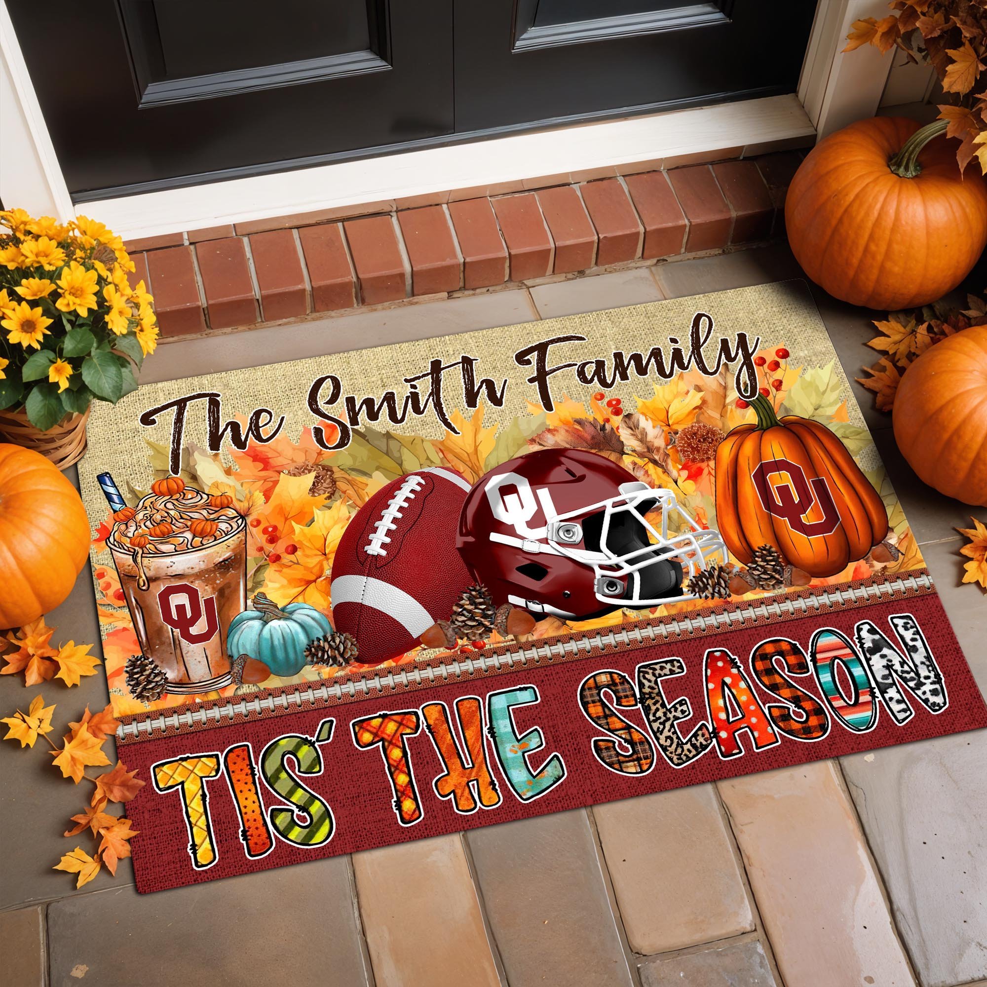 Oklahoma Sooners Doormat Custom Your Family Name, Sport Doormat, Sport Gifts For Fan, Home Decorations ETRG-60206