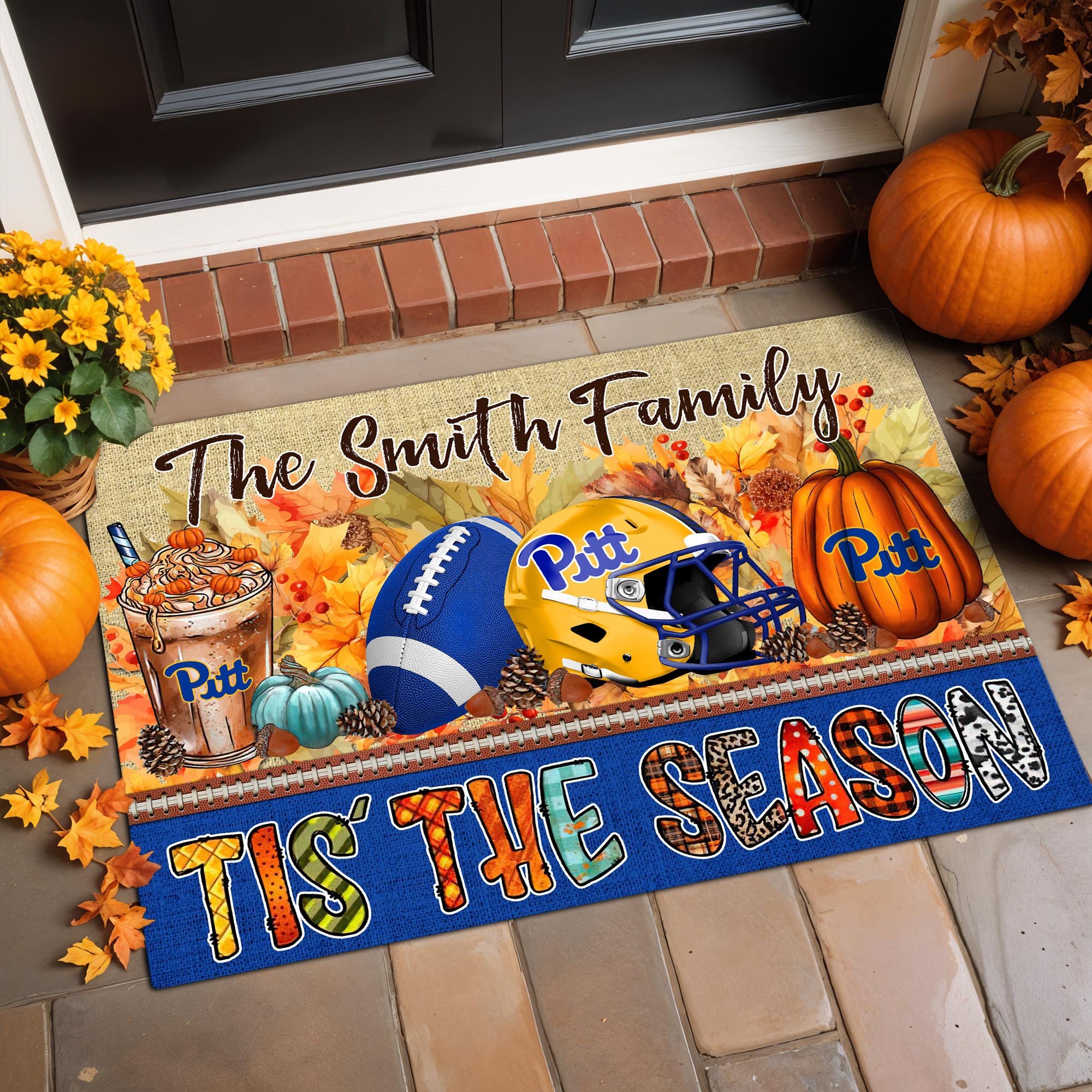 Pittsburgh Panthers Doormat Custom Your Family Name, Sport Doormat, Sport Gifts For Fan, Home Decorations ETRG-60206