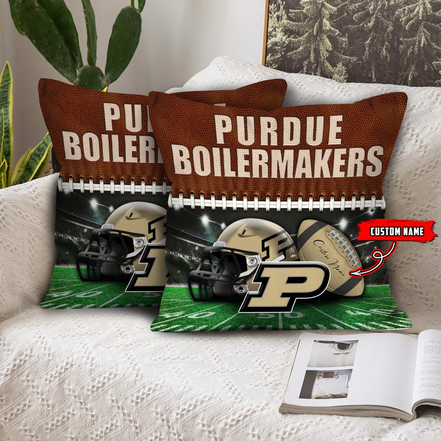 Purdue Boilermakers All Over Printed Pillow Custom Your Name, Sport Pillow, Sport Gifts For Fan EHIVM-60261