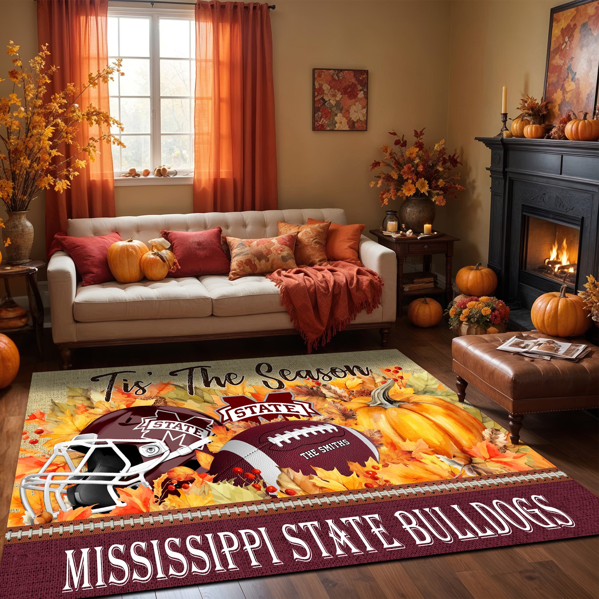 Mississippi State Bulldogs Living Room Rug Personalized Family Name And Choose Your Quotes, Football Team Living Room Rug, Gifts For FootBall Fan EHIVM-60242 (Copy)