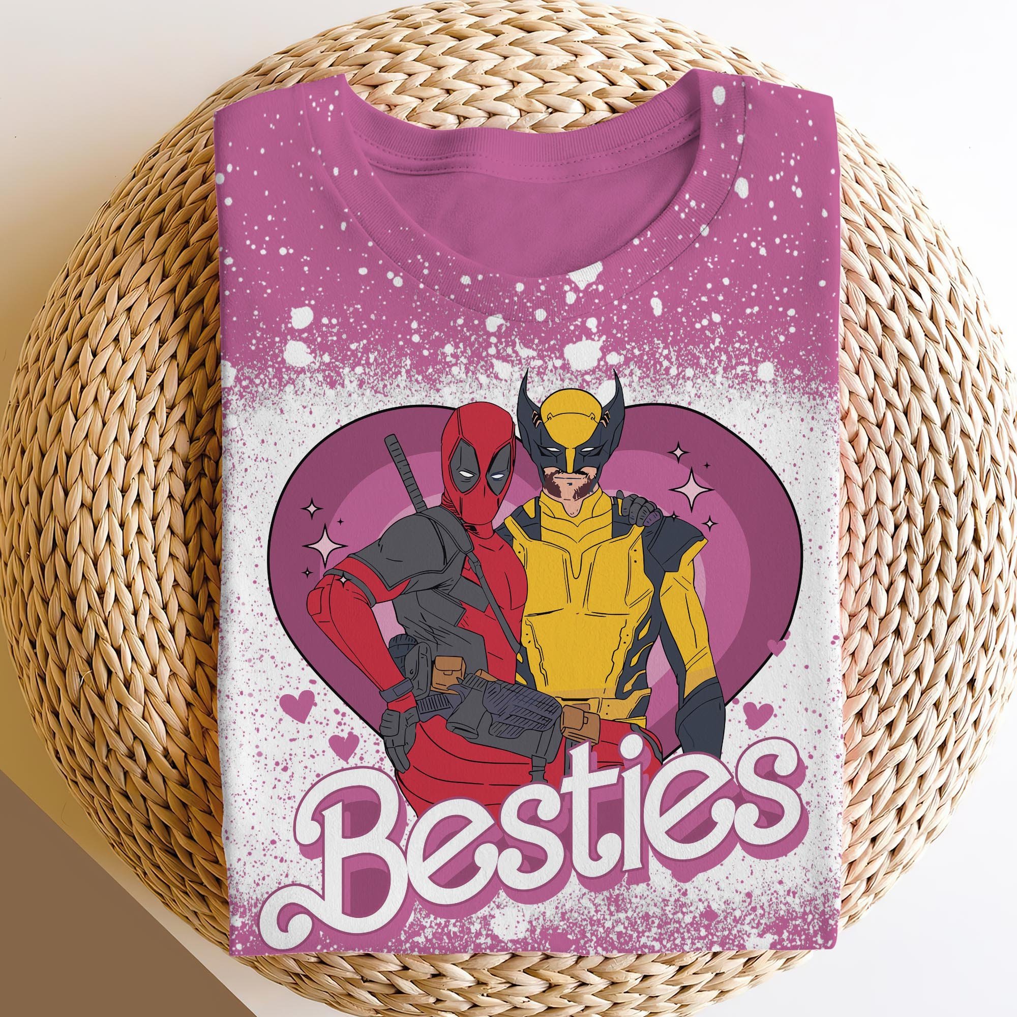 Besties Cute Deadpool Wolverine Besties Forever Comfort Colors Shirt, Wolverine Deadpool Movie Tee, Superhero Best Friends Shirt, Men’s and Women’s  ETRG-60210