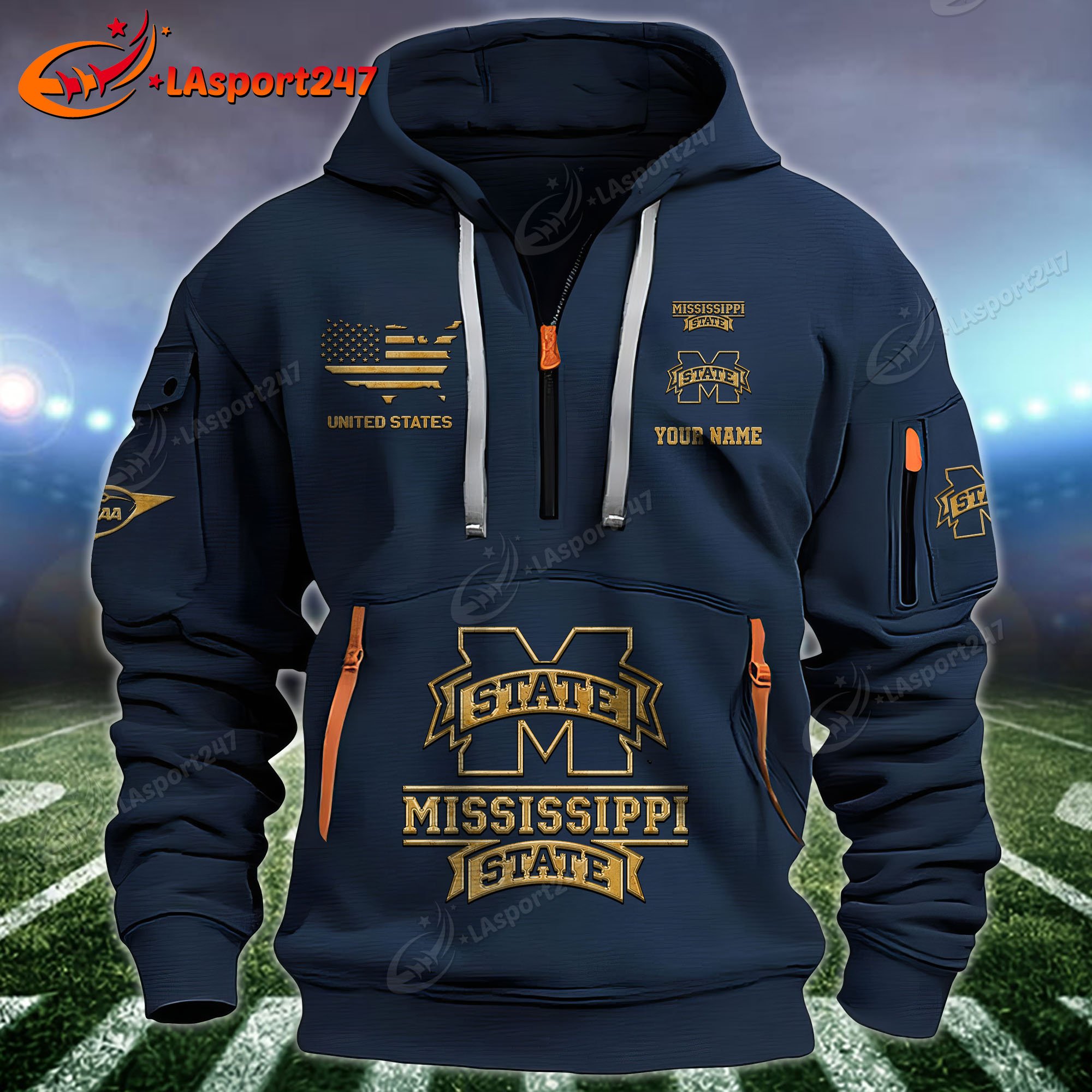 Mississippi State Bulldogs Hoodie Personalized Your Name, Sport Shirts, Gift For FootBall Fans EHIVM-60354