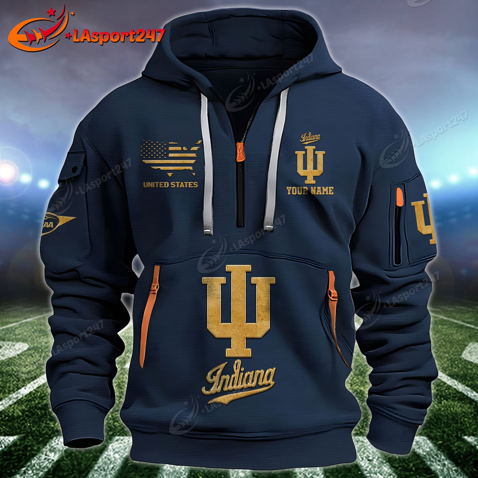 Indiana Hoosiers Hoodie Shirt Custom Your Name, FootBall Fan Gifts EHIVM-60354