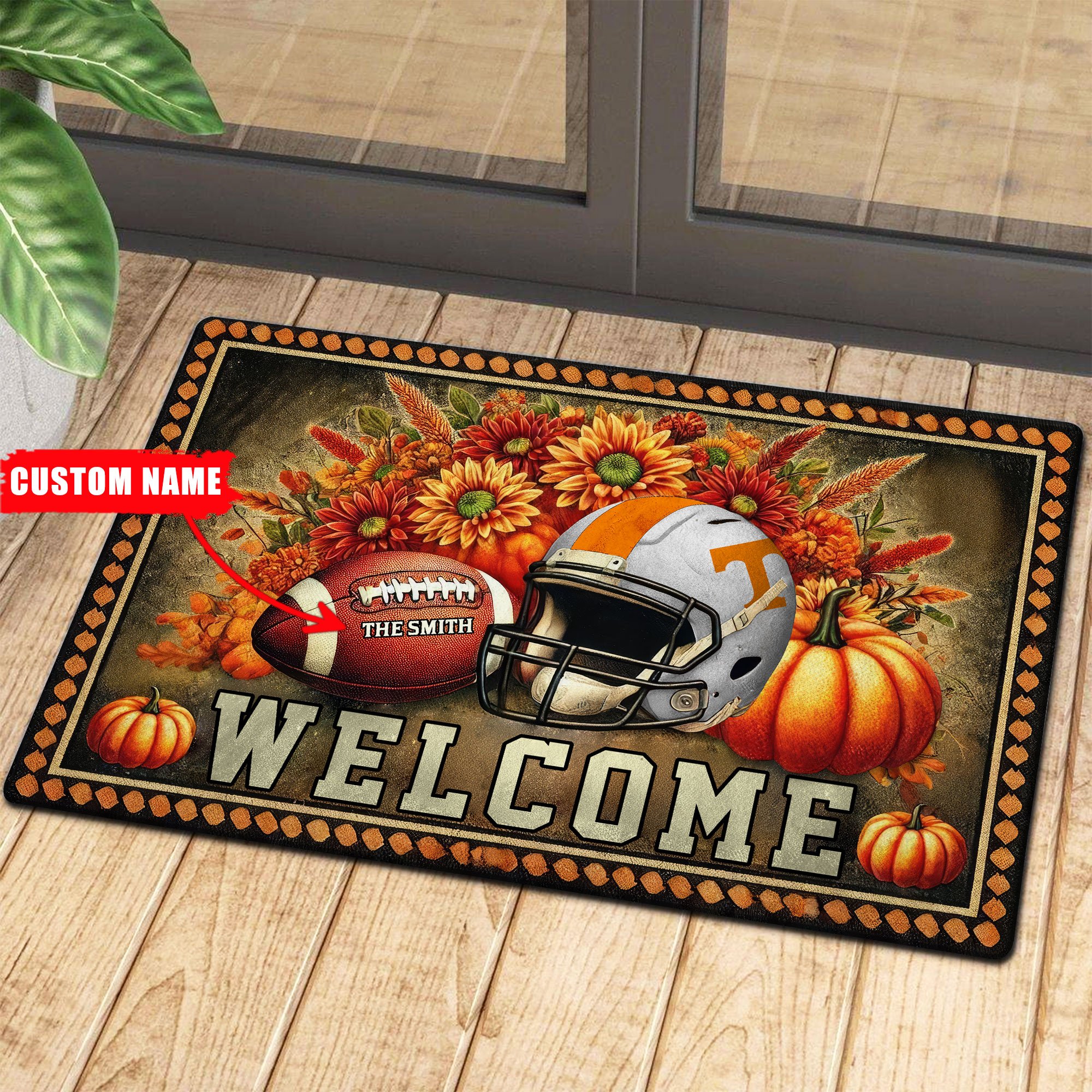 Tennessee Volunteers Welcome Football Fall Doormat Pumpkim – Custom 60450