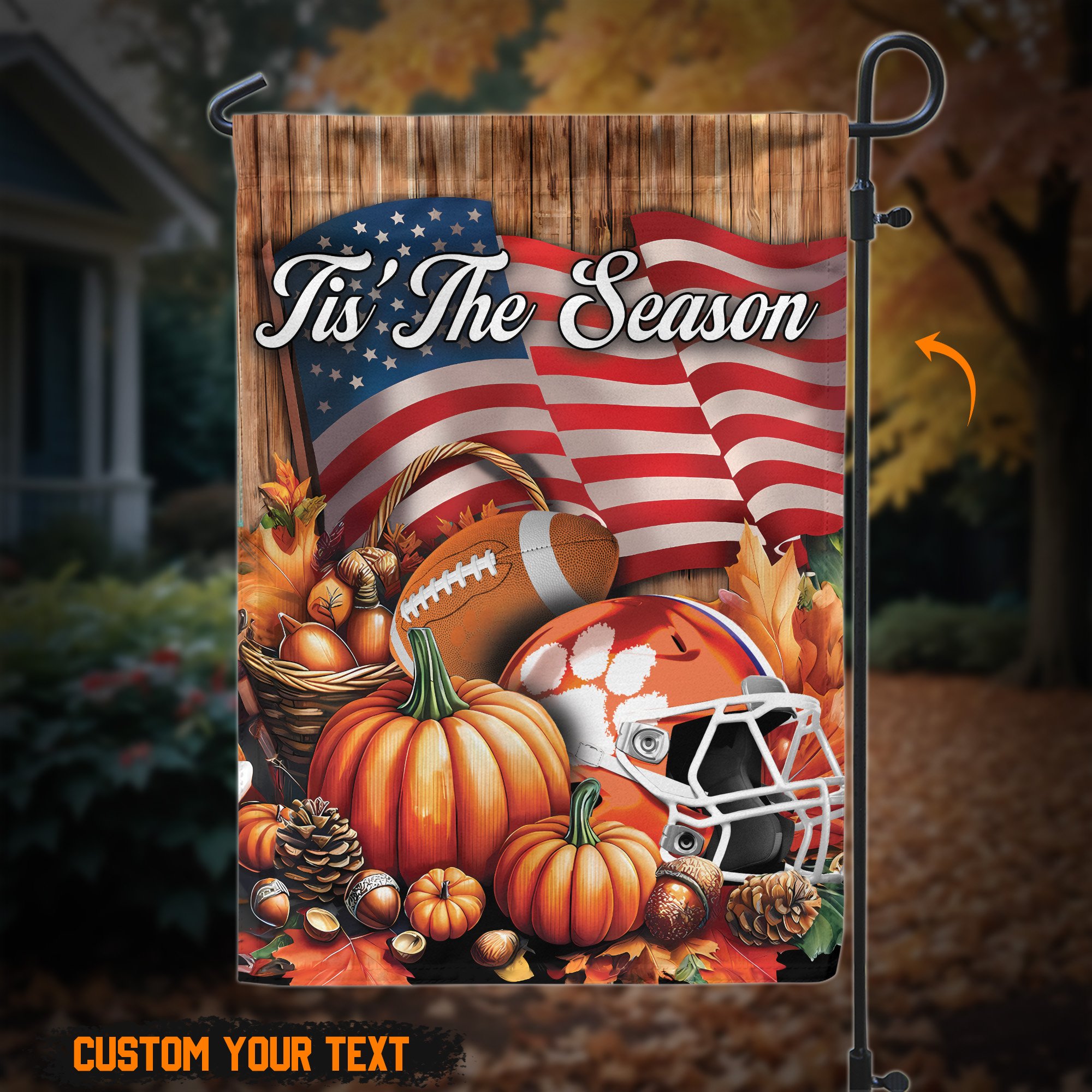 Clemson Tigers Custom text on garden flag 60527