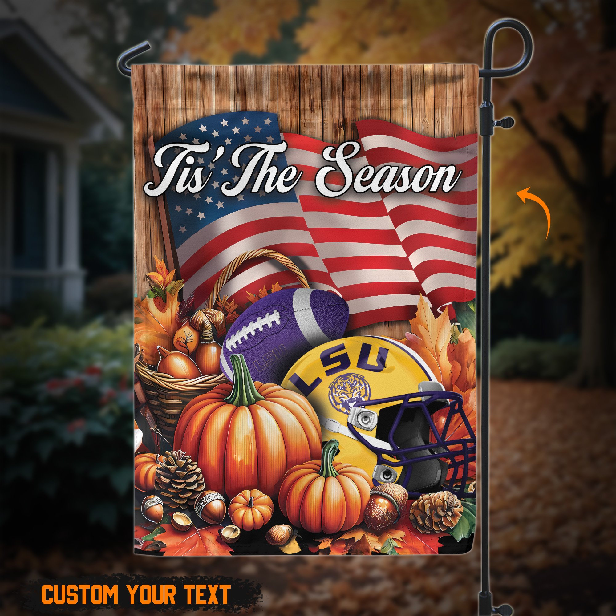 LSU TIGERS Custom text on garden flag 60527
