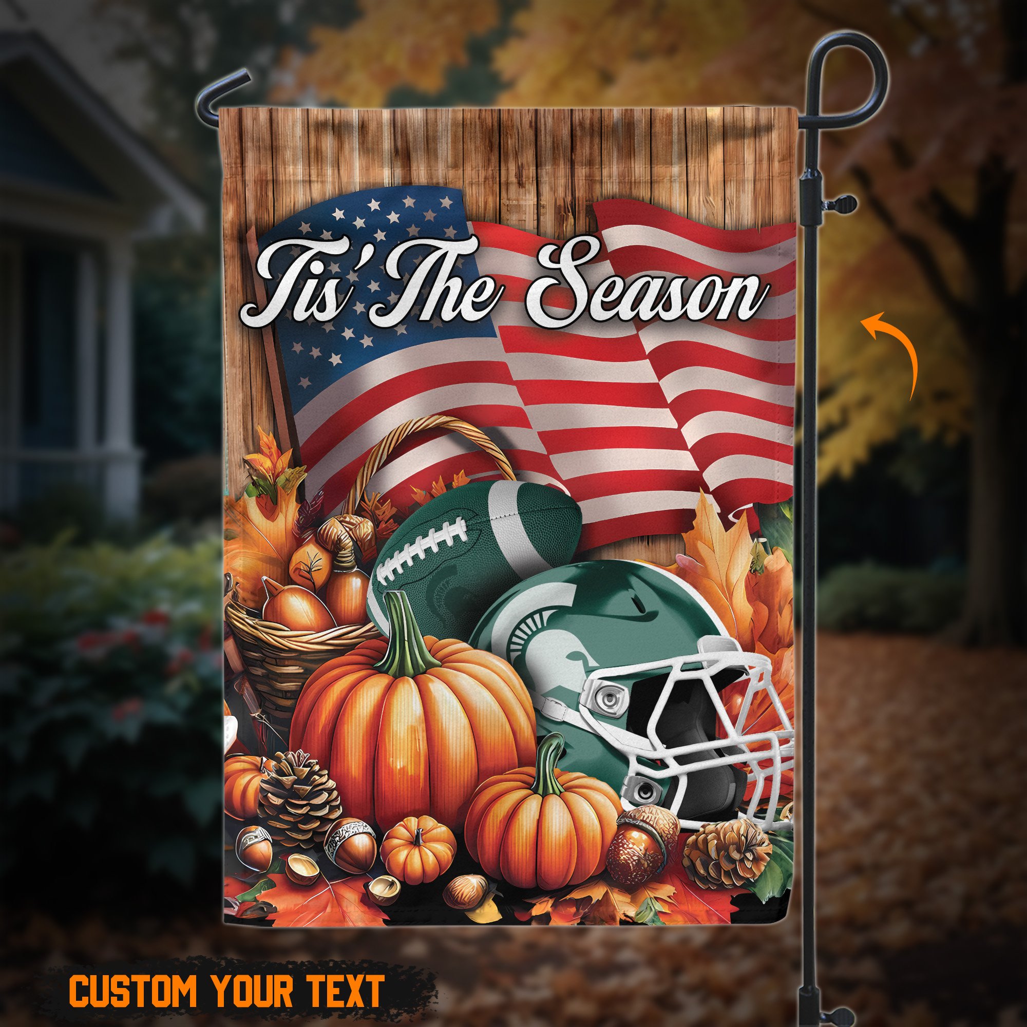 Michigan State Spartans Custom text on garden flag 60527