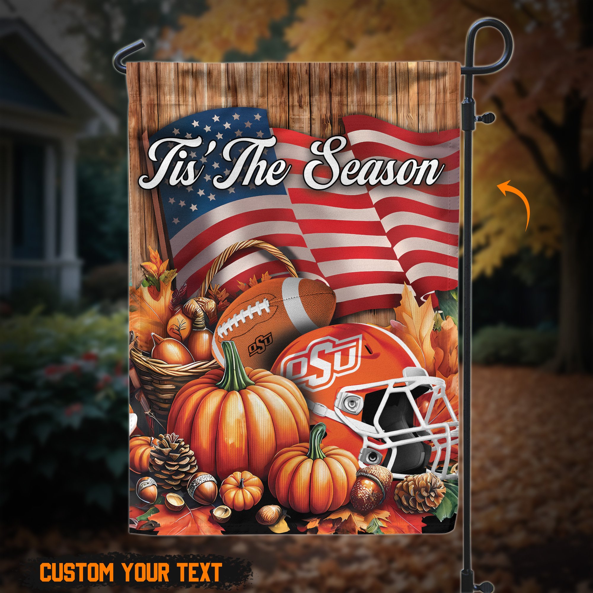 Oklahoma State Cowboys Custom text on garden flag 60527