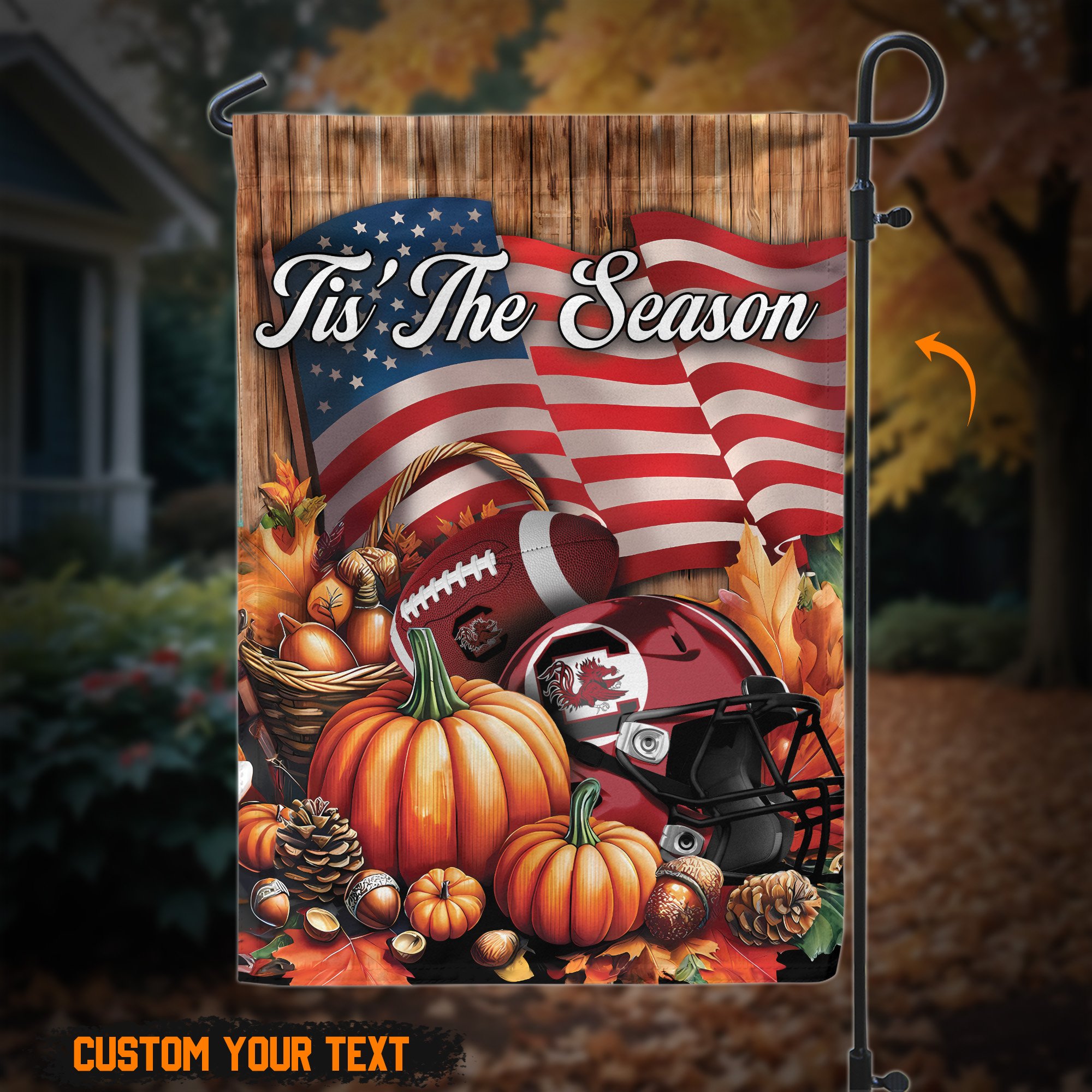 South Carolina Gamecocks Custom text on garden flag 60527
