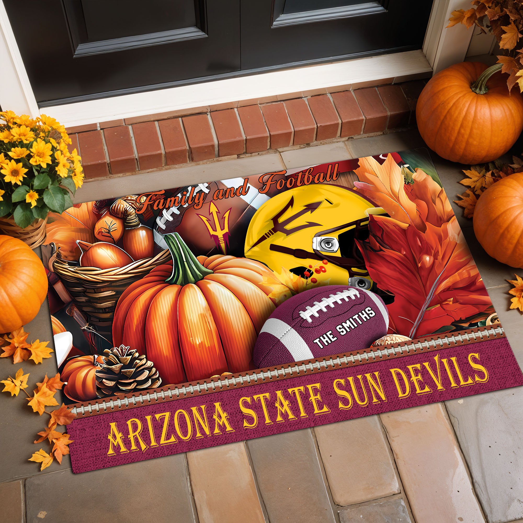 Arizona State Sun Devils Doormat Custom Family Name And Your Quotes, Home Decor 60569