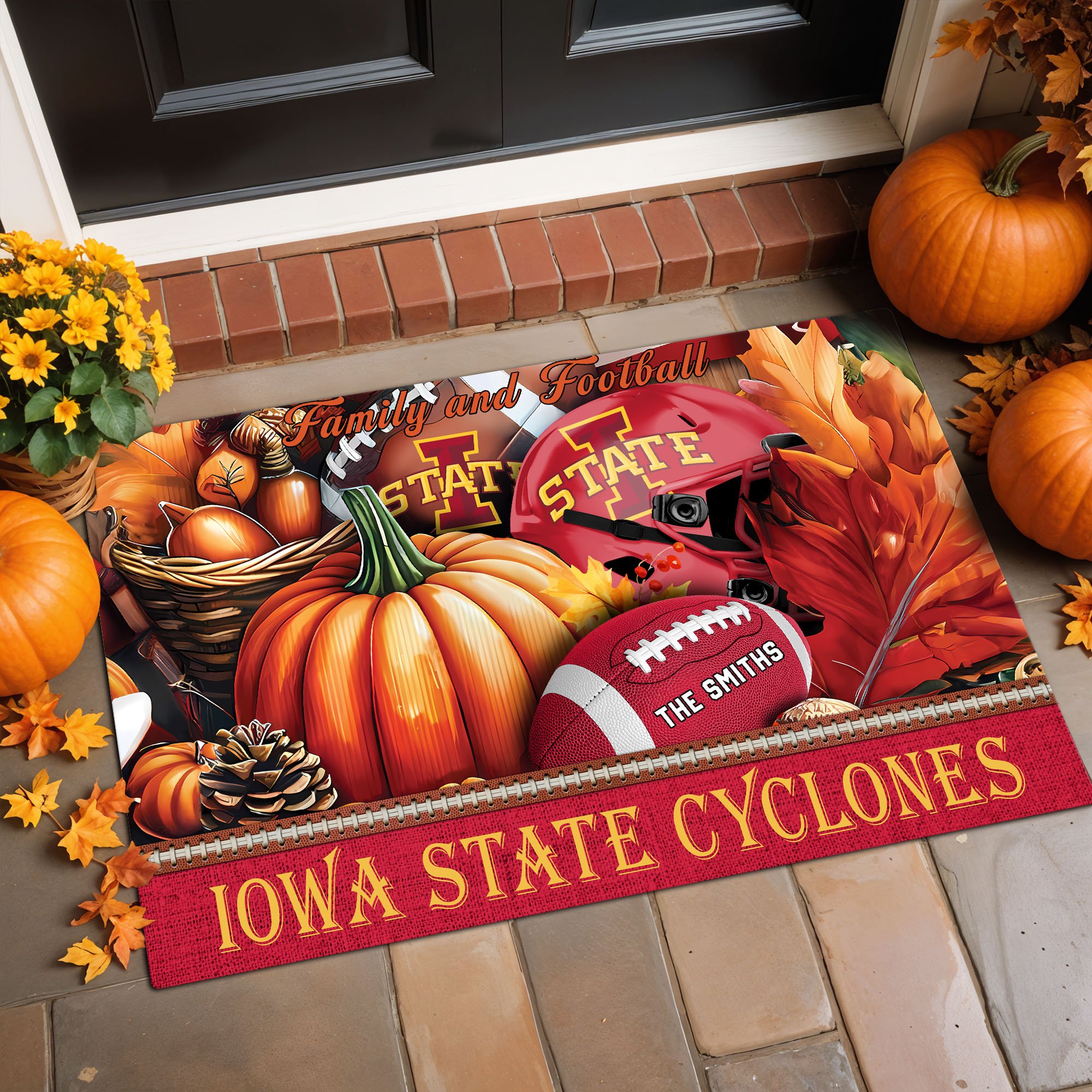 Iowa State Cyclones Doormat Custom Family Name And Your Quotes, Home Decor 60569