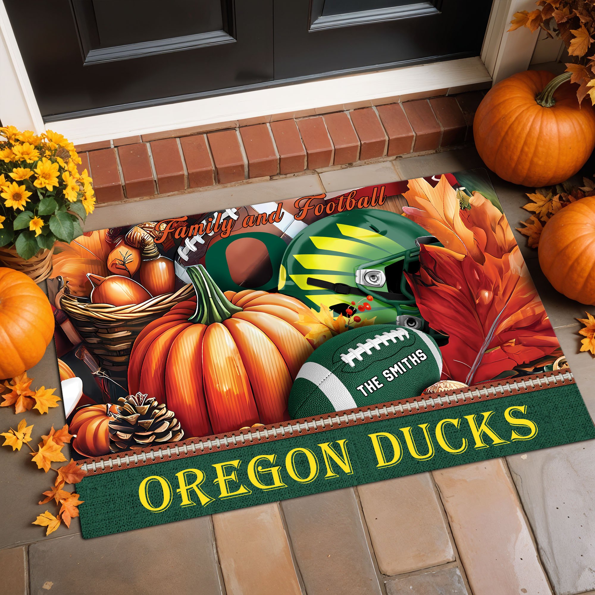 Oregon Ducks Doormat Custom Family Name And Your Quotes, Home Decor 60569