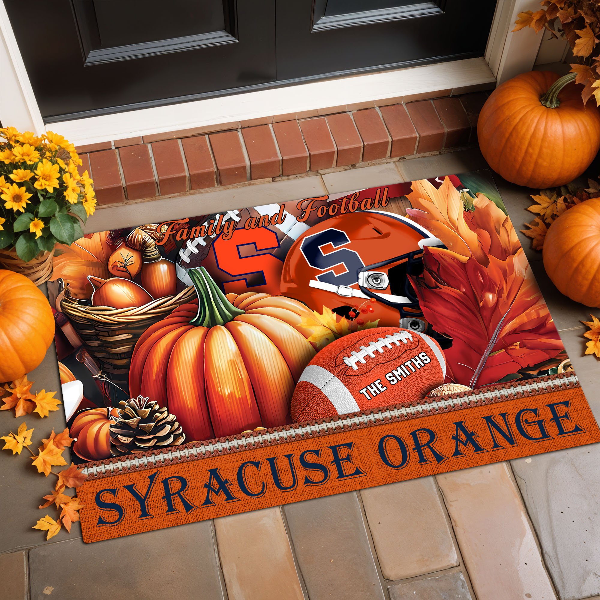Syracuse Orange Doormat Custom Family Name And Your Quotes, Home Decor 60569