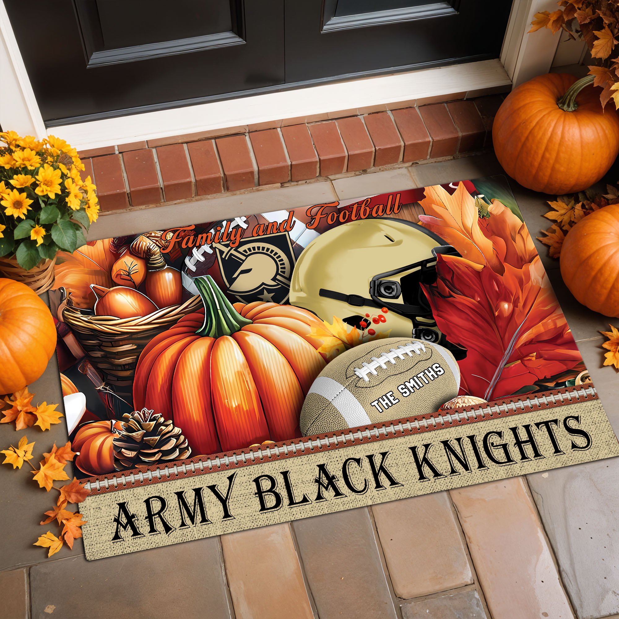 Army Black Knights Doormat Custom Family Name And Your Quotes, Home Decor 60569