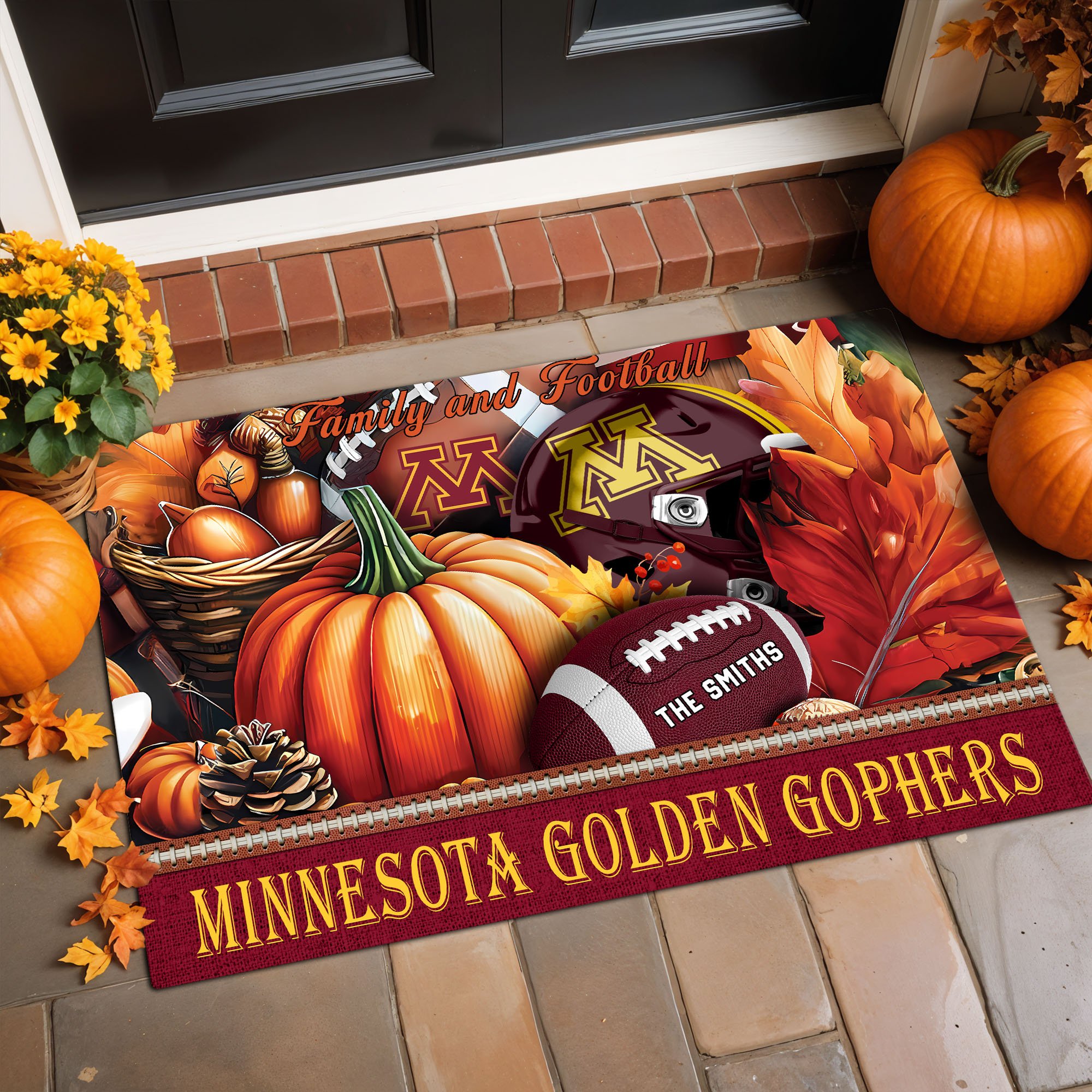 Minnesota Golden Gophers Doormat Custom Family Name And Your Quotes, Home Decor 60569