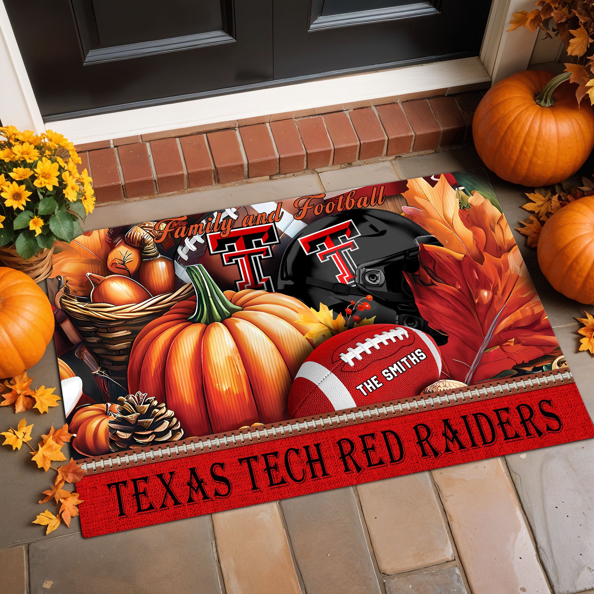 Texas Tech Red Raiders Doormat Custom Family Name And Your Quotes, Home Decor 60569