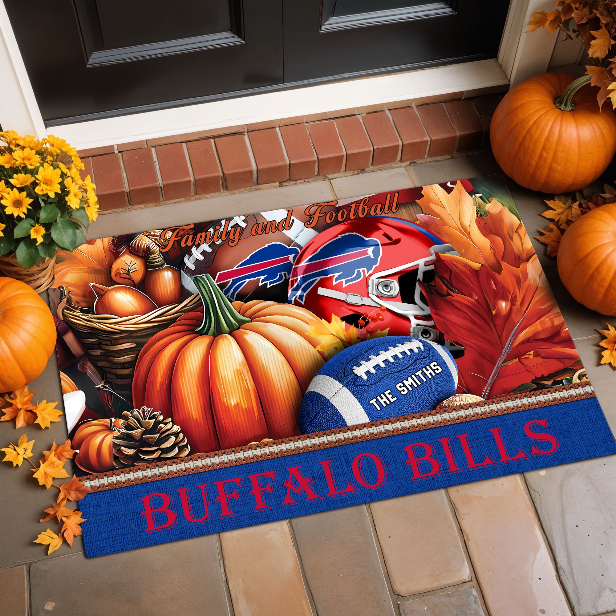 Buffalo Bills Doormat Custom Family Name And Your Quotes, Home Decor 60569