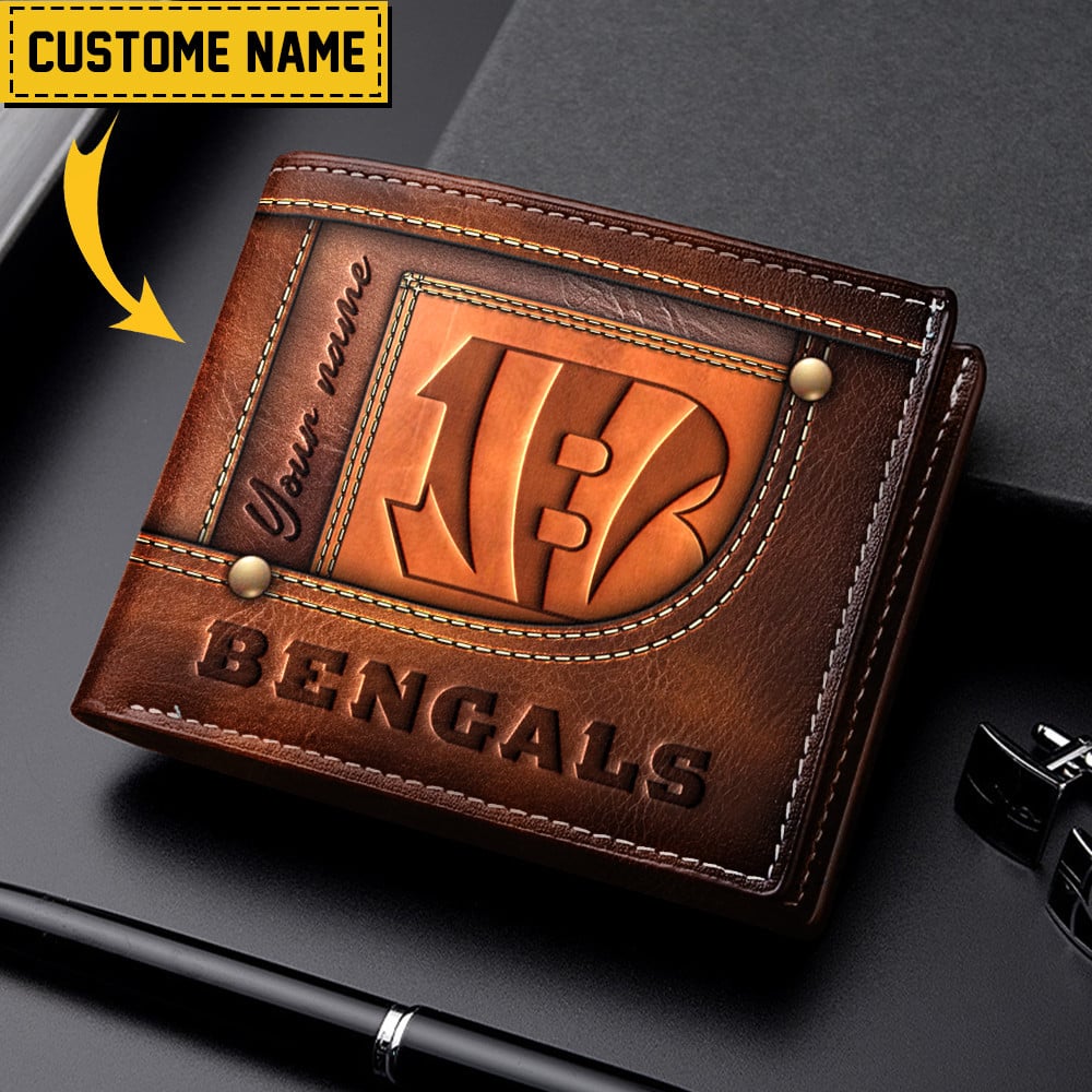 Cincinnati Bengals Leather Wallet CustomCu 60656