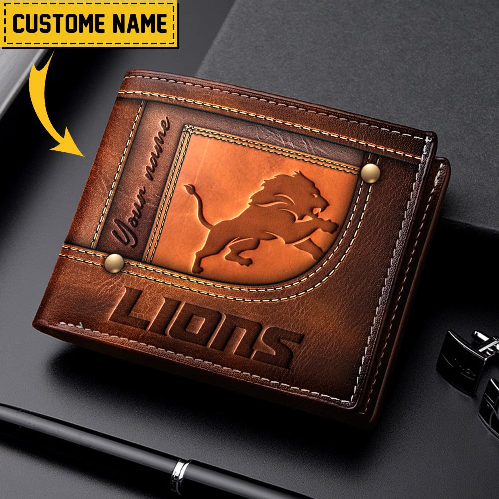 Detroit Lions Leather Wallet CustomCu 60656