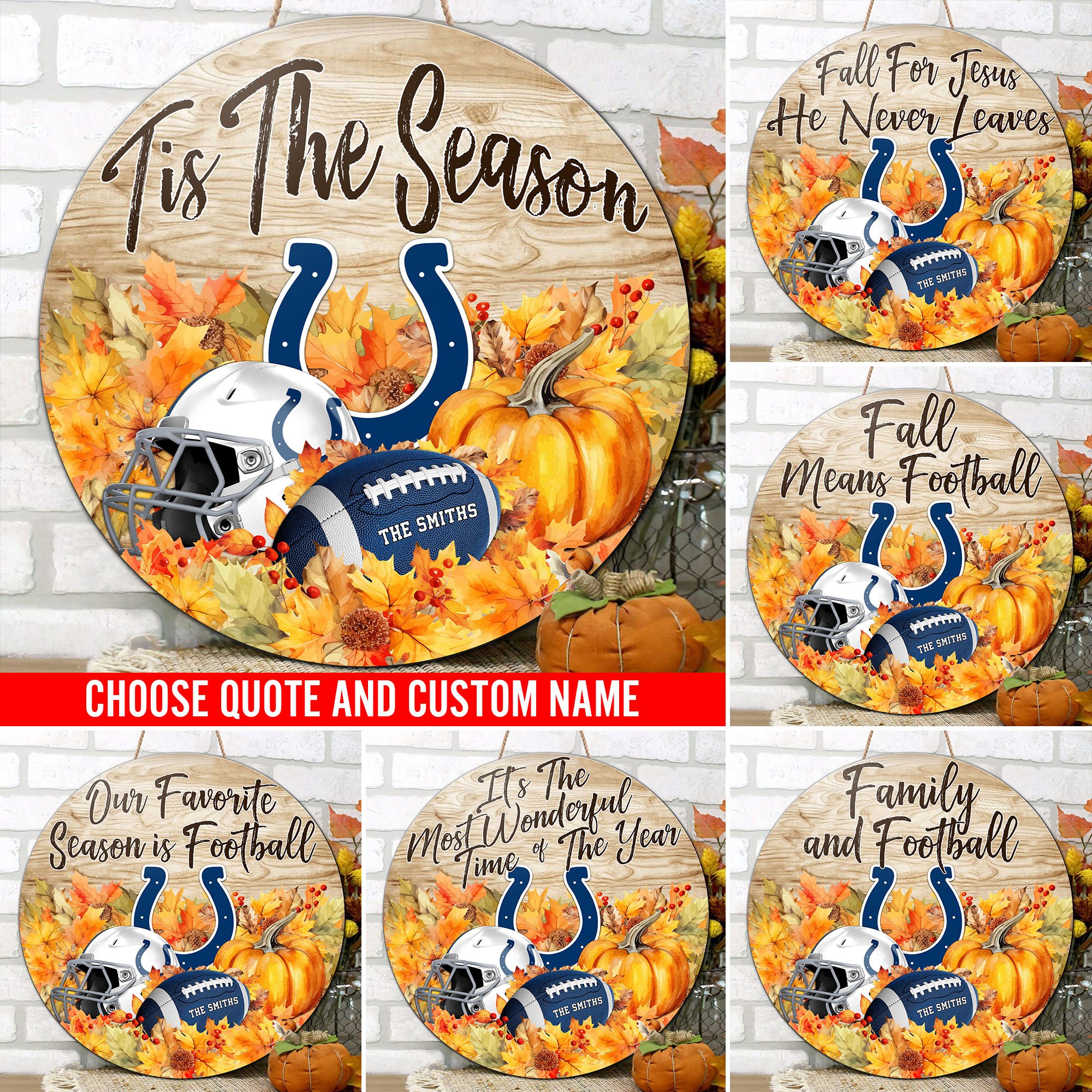 Indianapolis Colts Shape Wooden Sign Custom Name And Choose Quotes, Sport Team Sign For Fans, Wall Hanging ETRG-60625